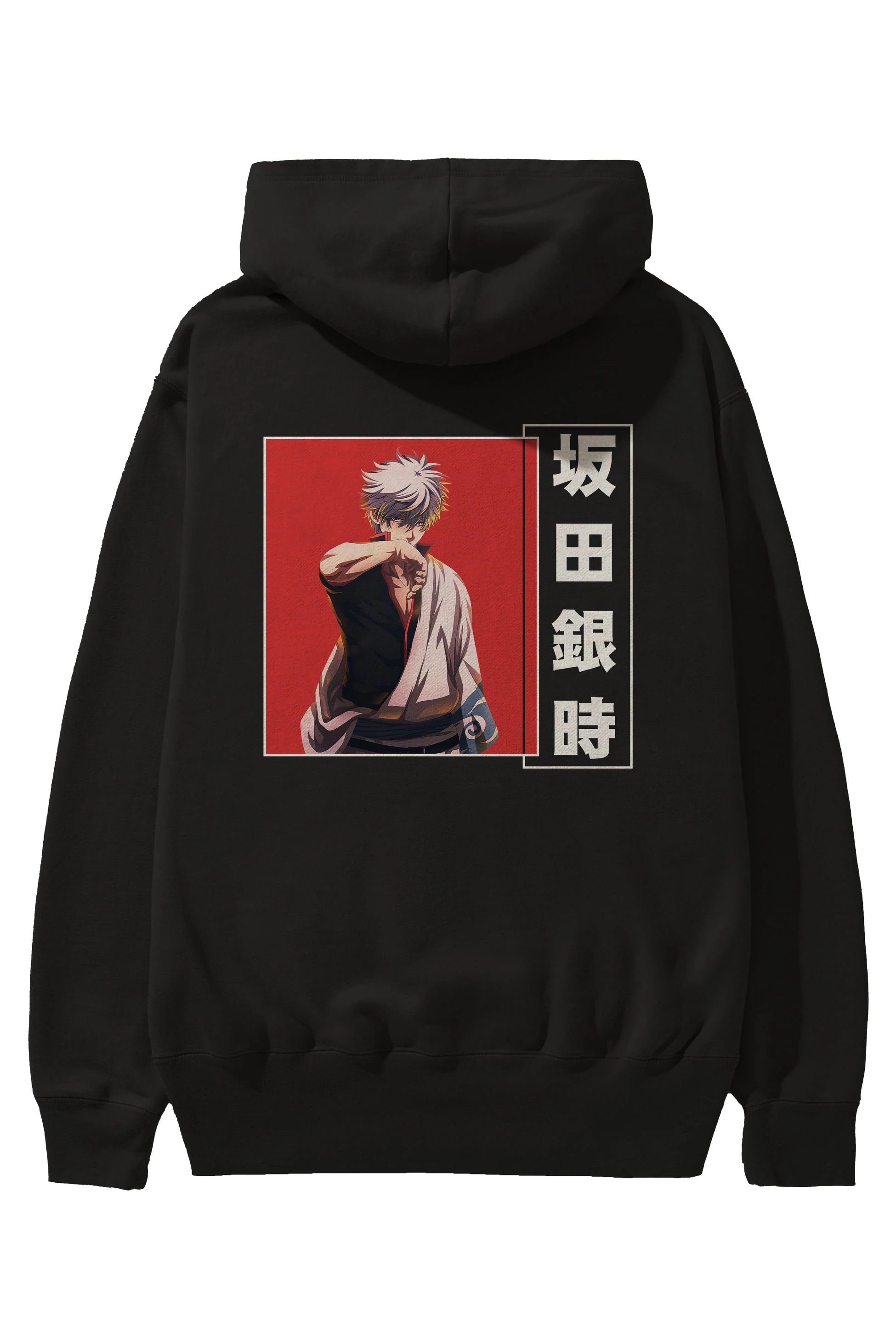 Gintoki Sakata GINTAMA 1 Anime Arka Baskılı Hoodie Oversize Kapüşonlu Sweatshirt Erkek Kadın Unisex