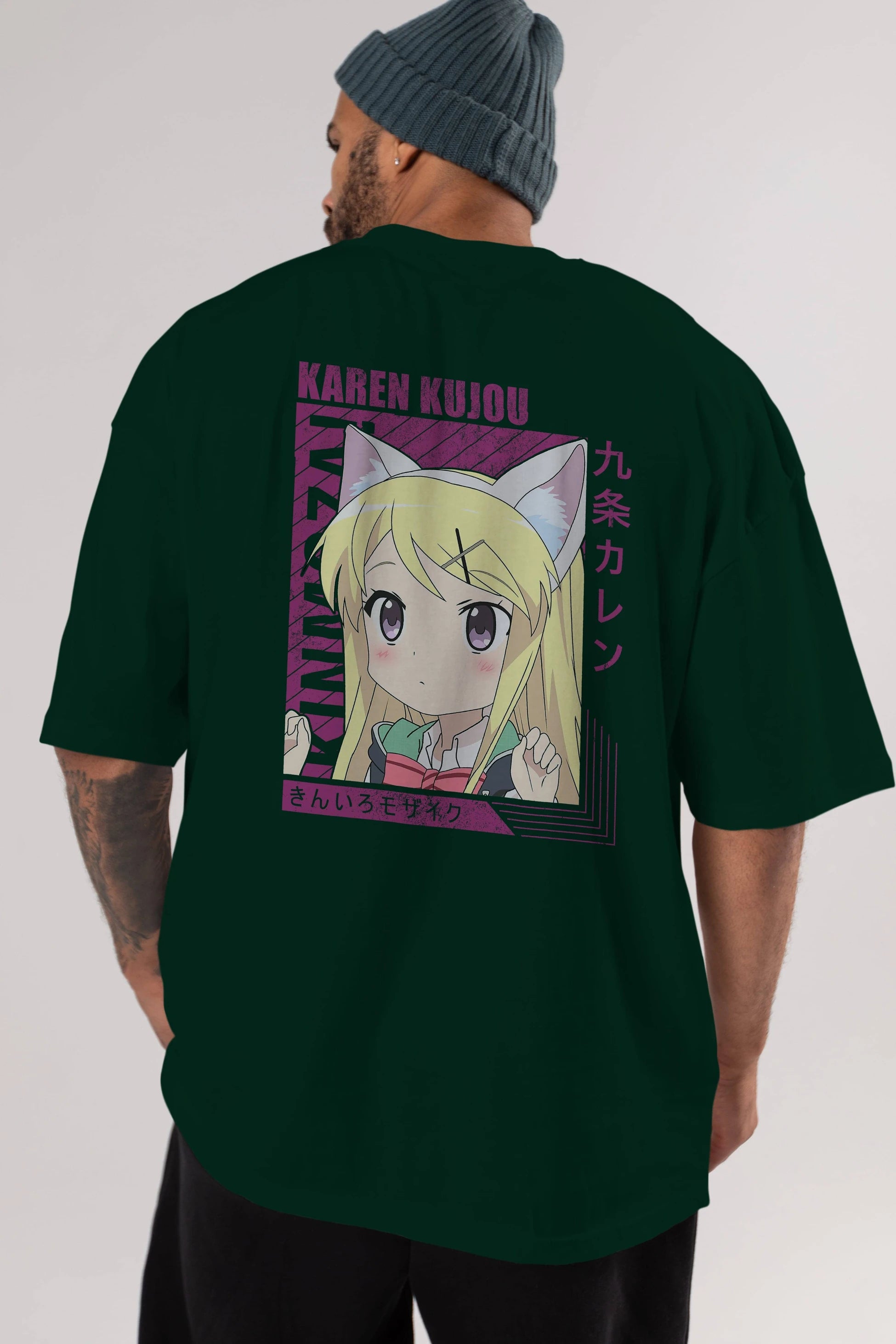 Karen Kujou 4 Anime Arka Baskılı Oversize t-shirt Erkek Kadın Unisex