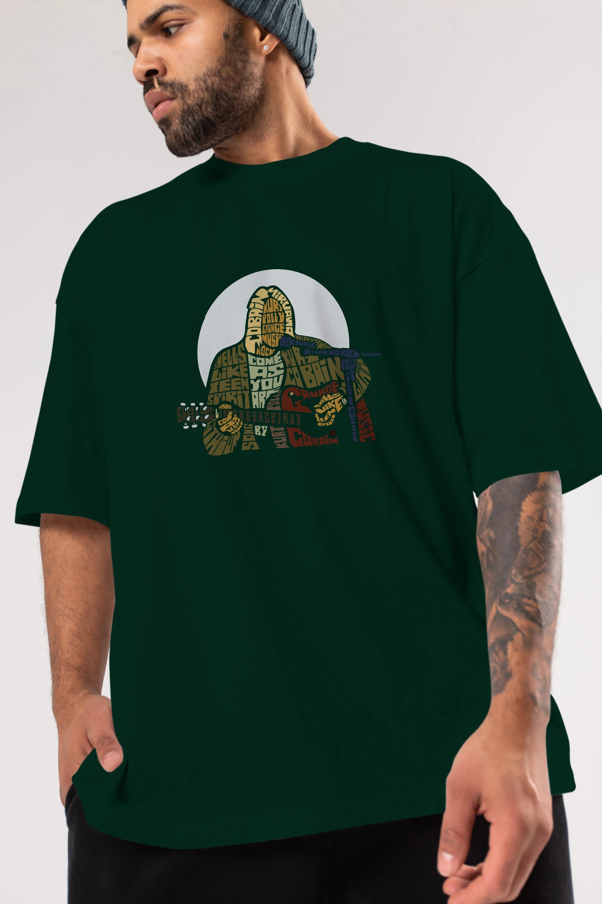 Kurt Cobain Ön Baskılı Oversize t-shirt %100 pamuk Erkek Kadın Unisex