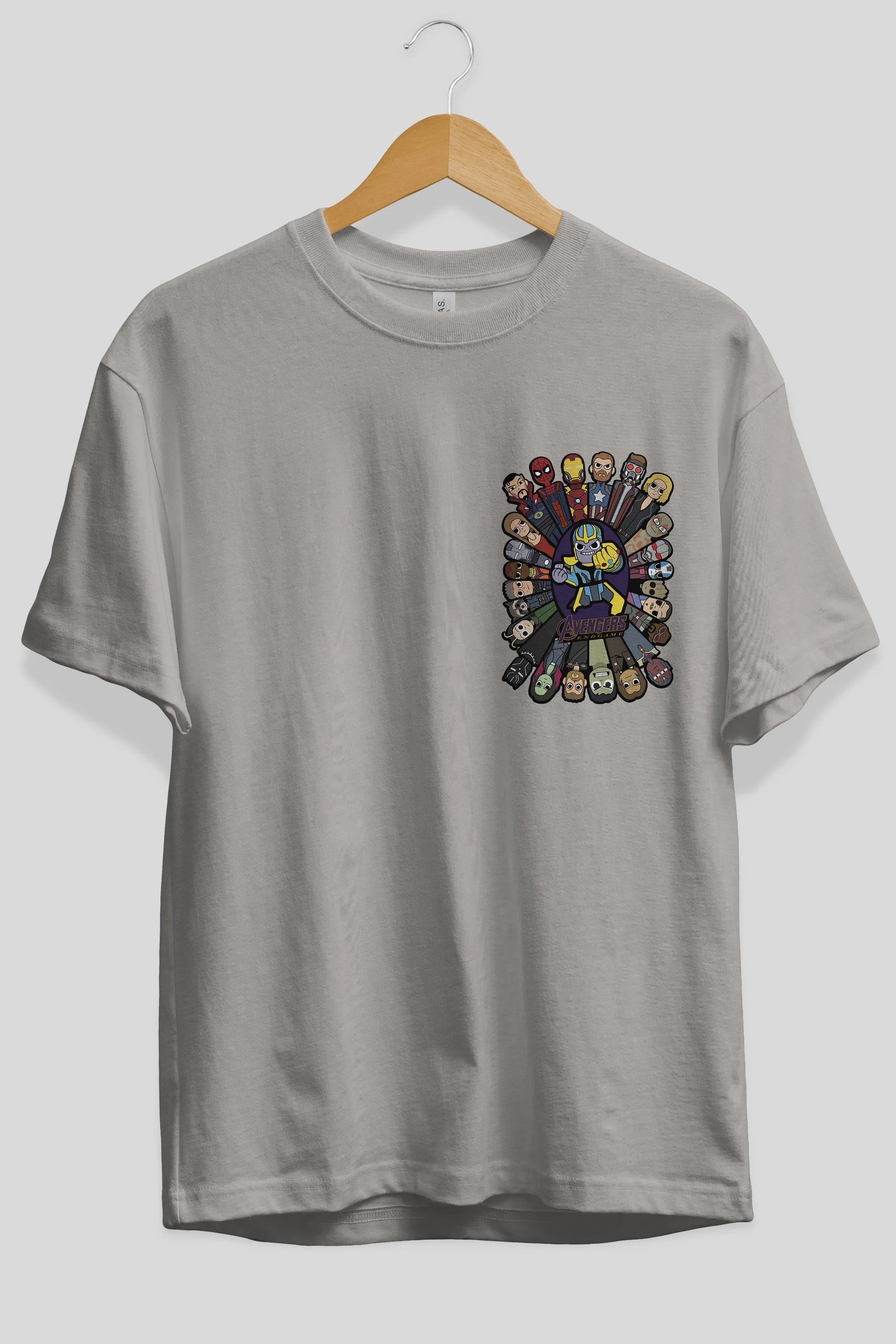 The Avengers (2) Ön Sol Baskılı Oversize t-shirt Erkek Kadın Unisex %100 Pamuk Bisiklet Yaka tişort