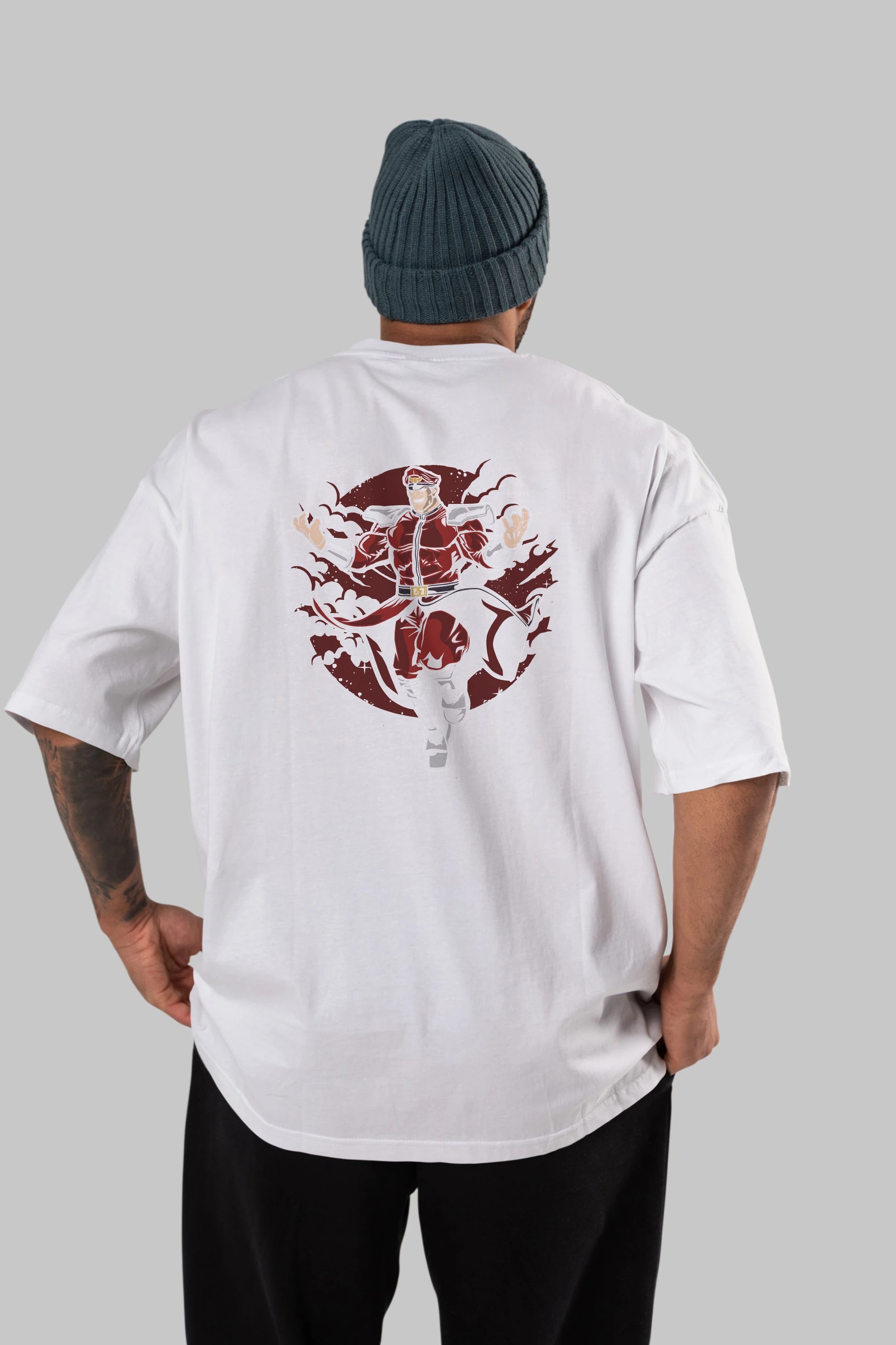 M BISON Arka Baskılı Oversize t-shirt Erkek Kadın Unisex %100 Pamuk