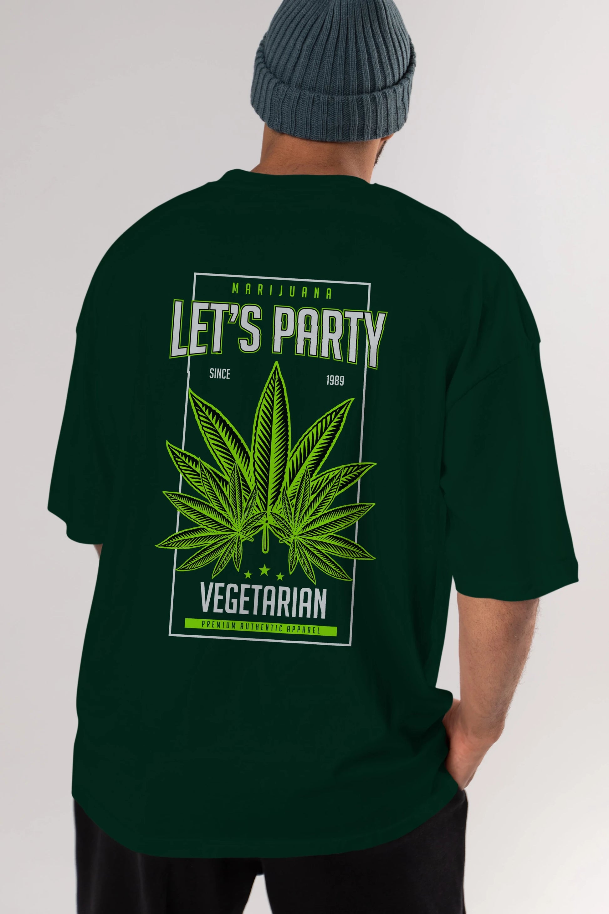 Lets Party Arka Baskılı Oversize t-shirt Erkek Kadın Unisex