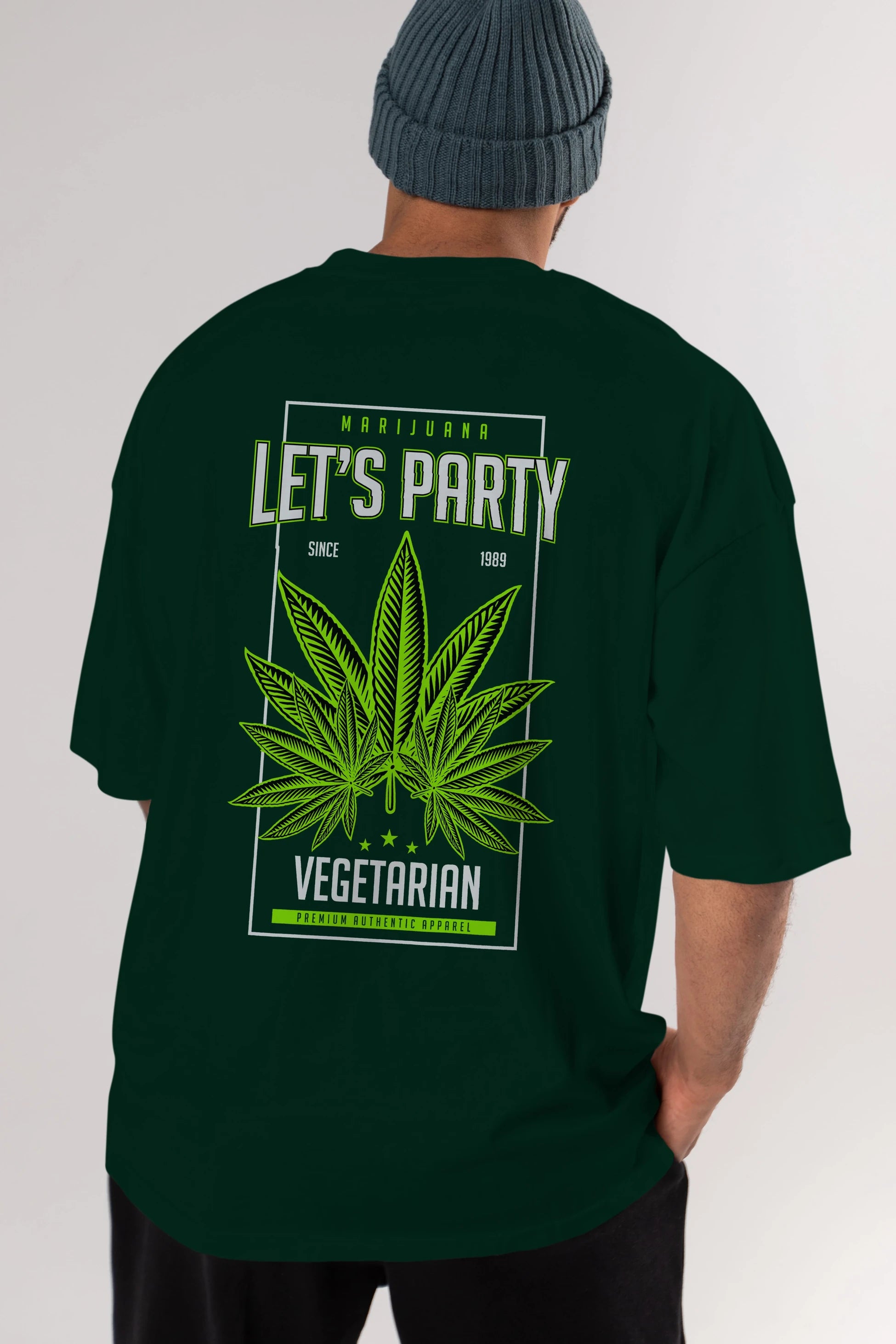 Lets Party Arka Baskılı Oversize t-shirt Erkek Kadın Unisex