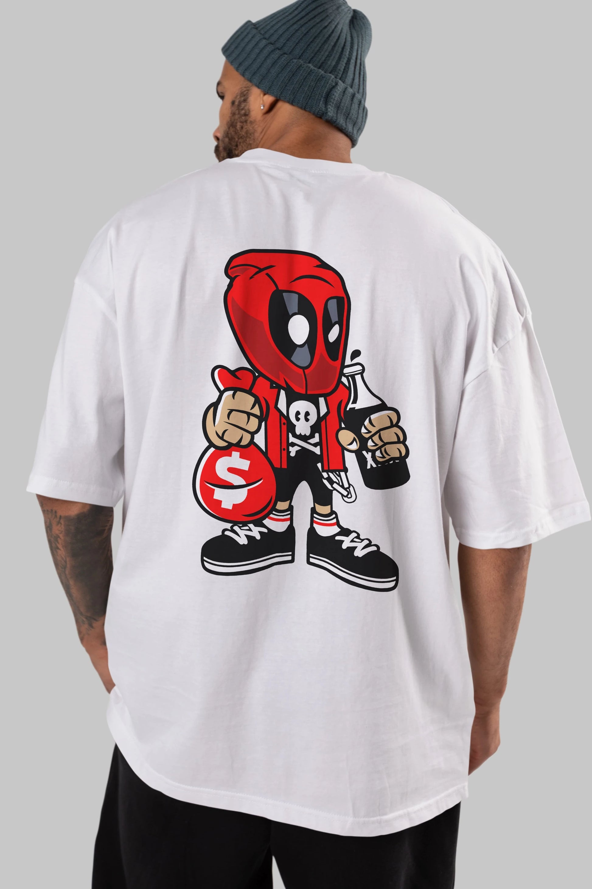 Deadpool (20) Arka Baskılı Oversize t-shirt Erkek Kadın Unisex %100 Pamuk Bisiklet Yaka tişort