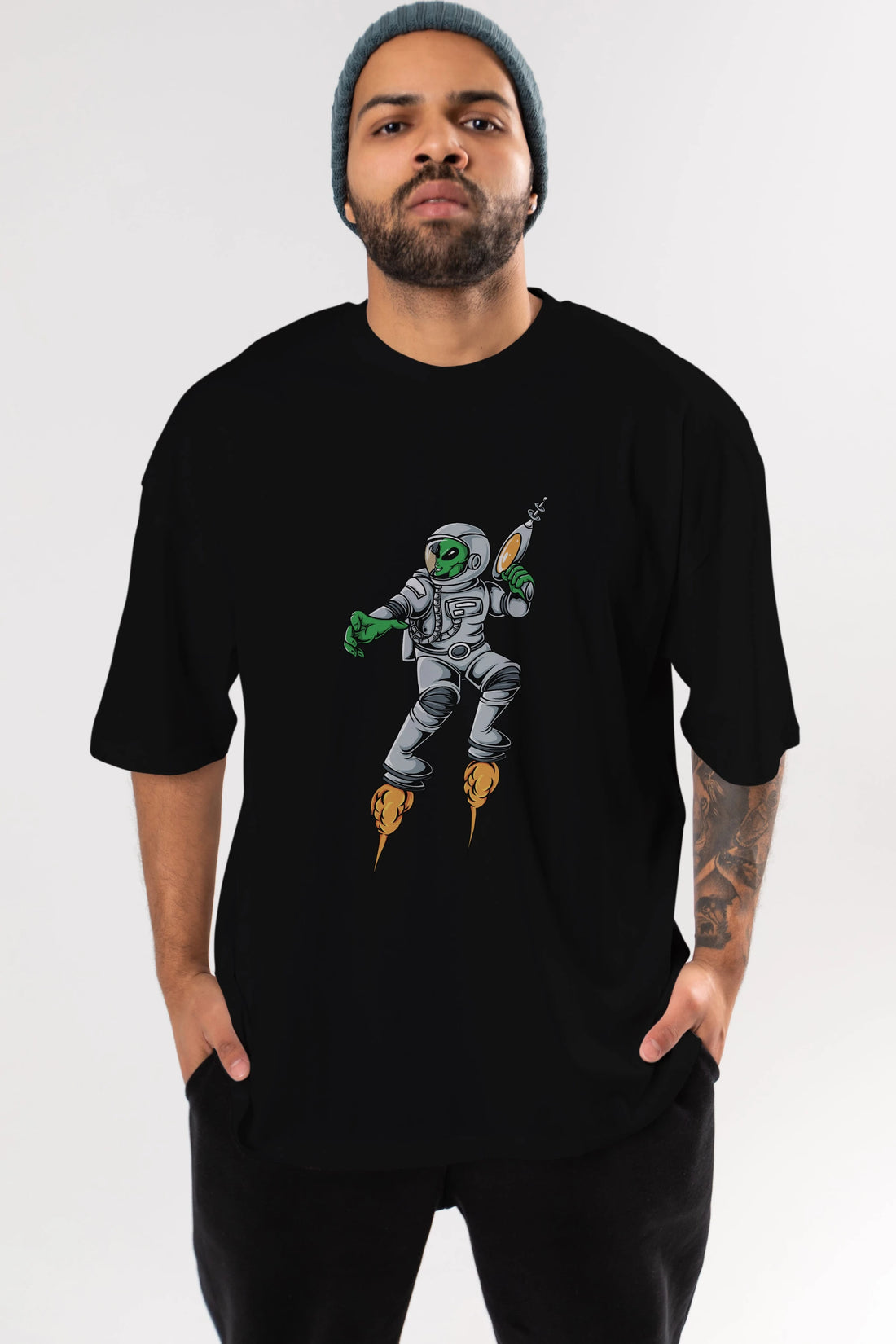 Alien Wars Ön Baskılı Oversize t-shirt Erkek Kadın Unisex