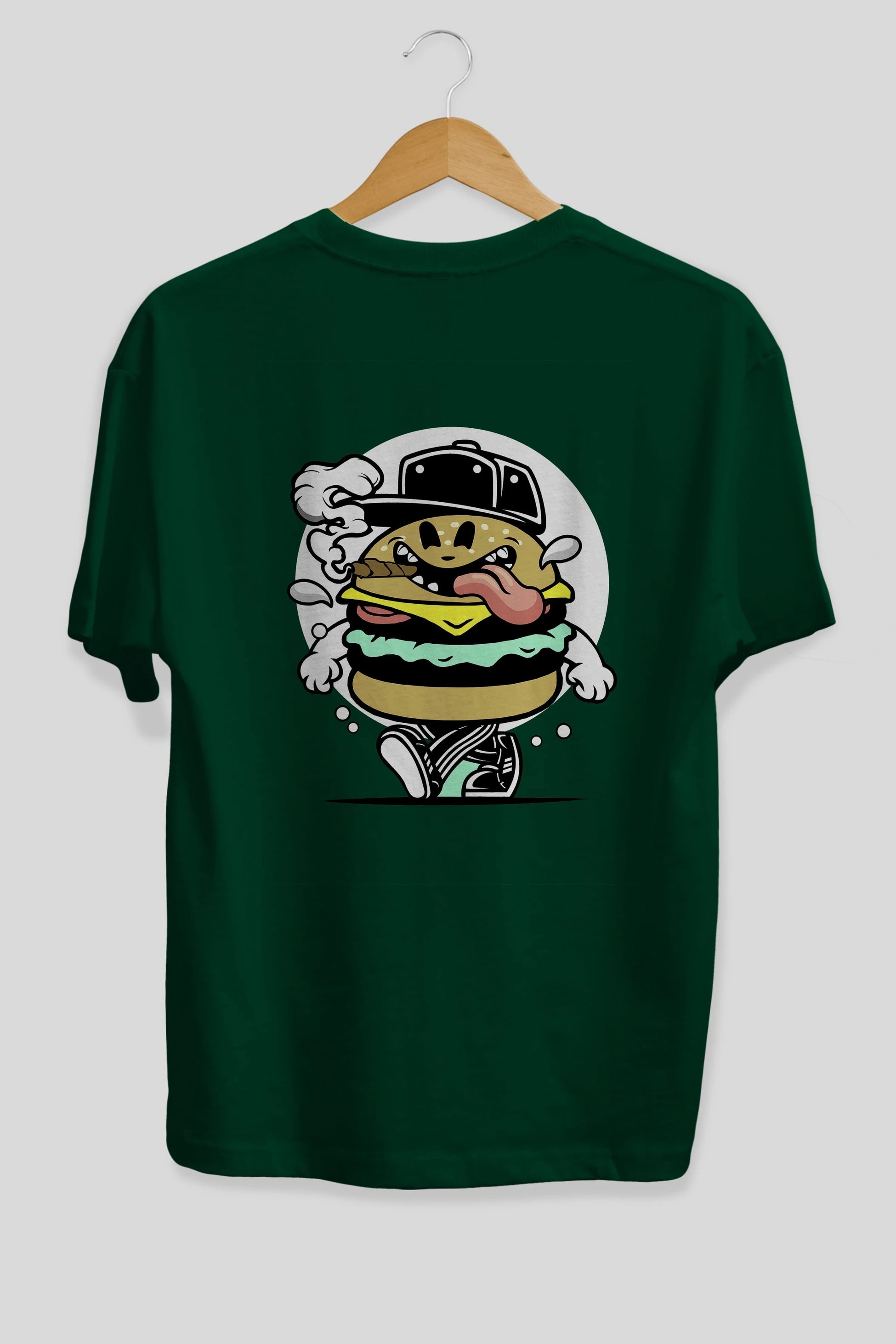 Burger Guy Arka Baskılı Oversize t-shirt Erkek Kadın Unisex %100 Pamuk tişort