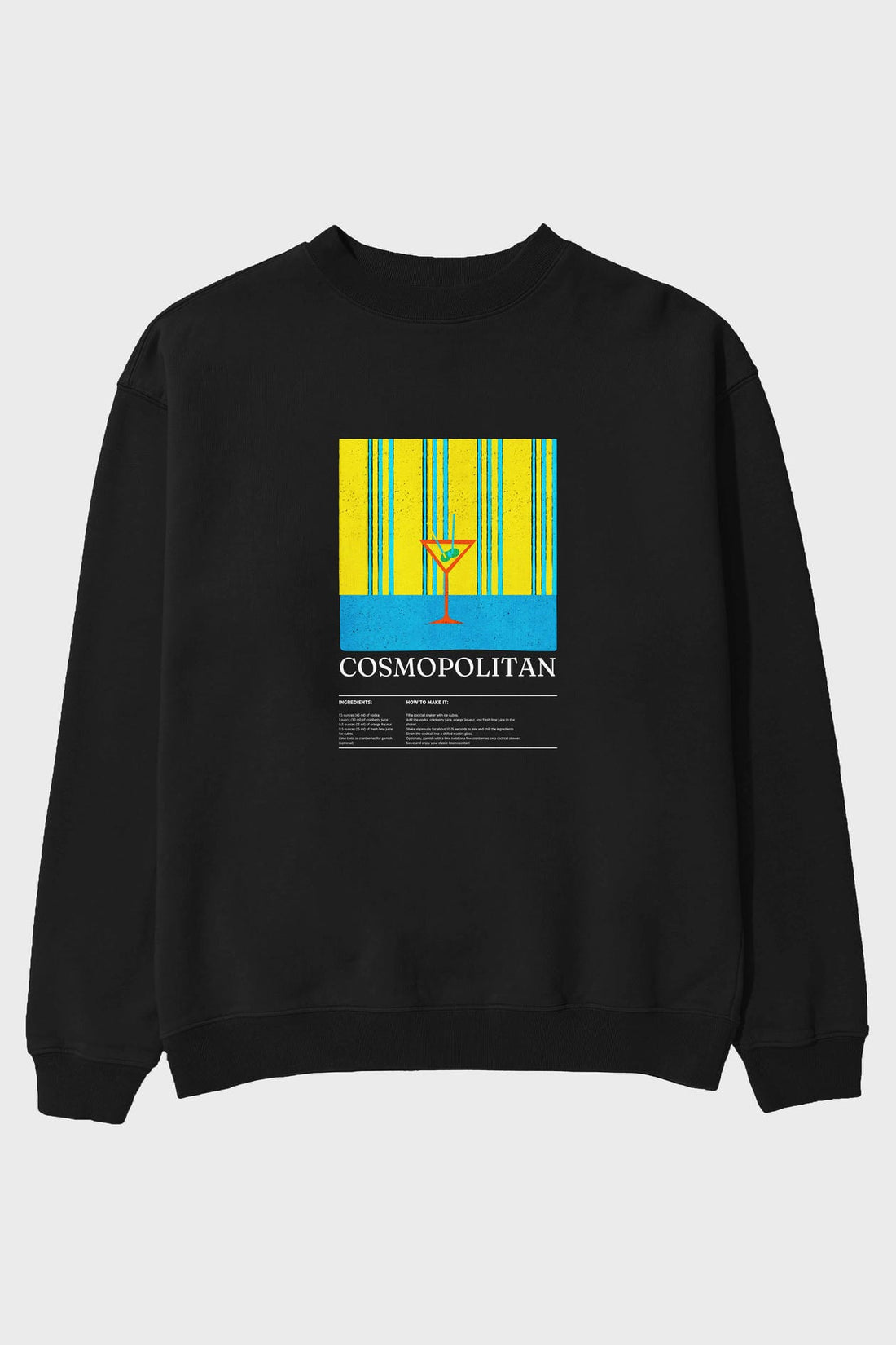 Cosmopolitan ön Baskılı Oversize Sweatshirt Erkek Kadın Unisex