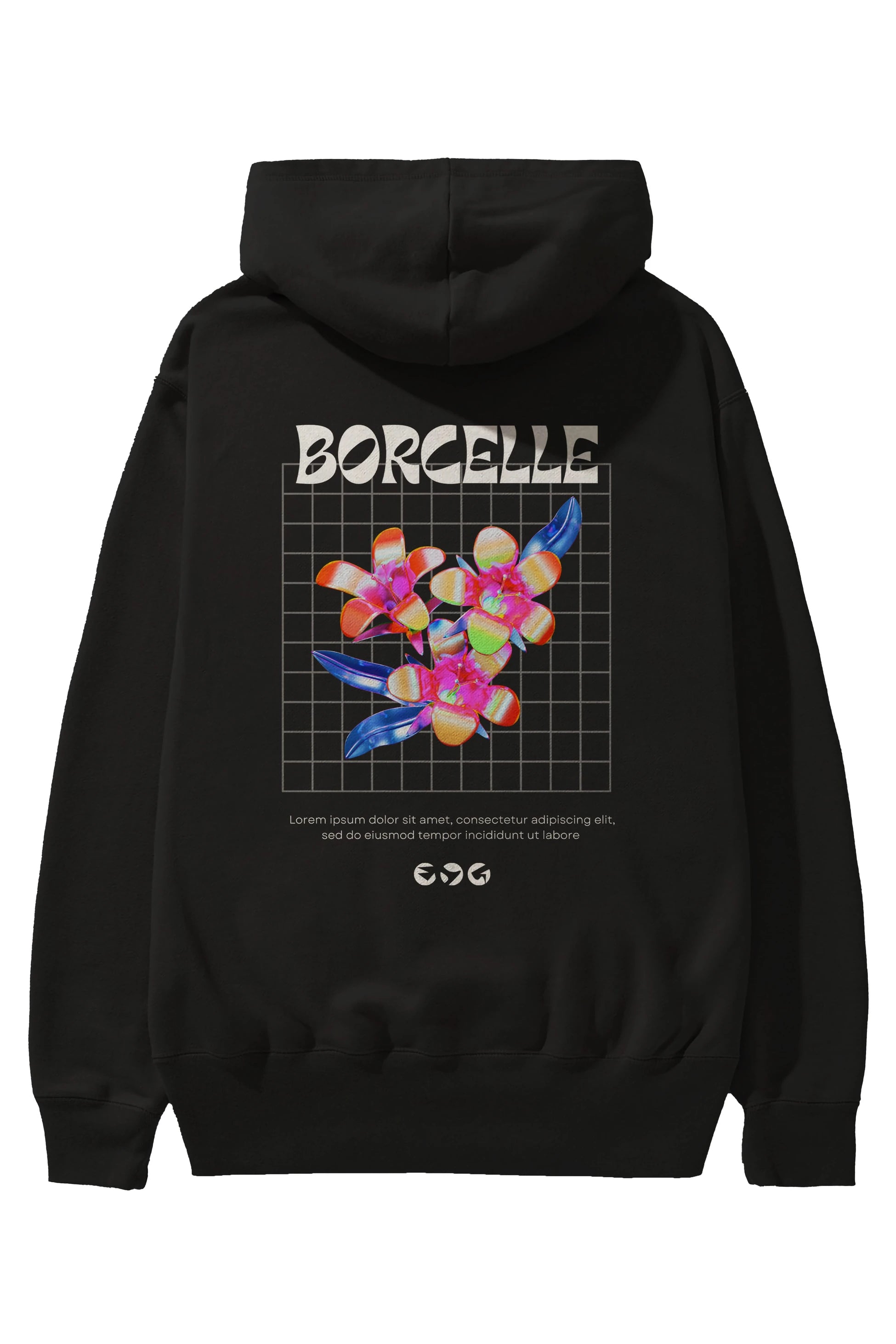 Borcelle Streetwear Arka Baskılı Oversize Hoodie Kapüşonlu Sweatshirt Erkek Kadın Unisex