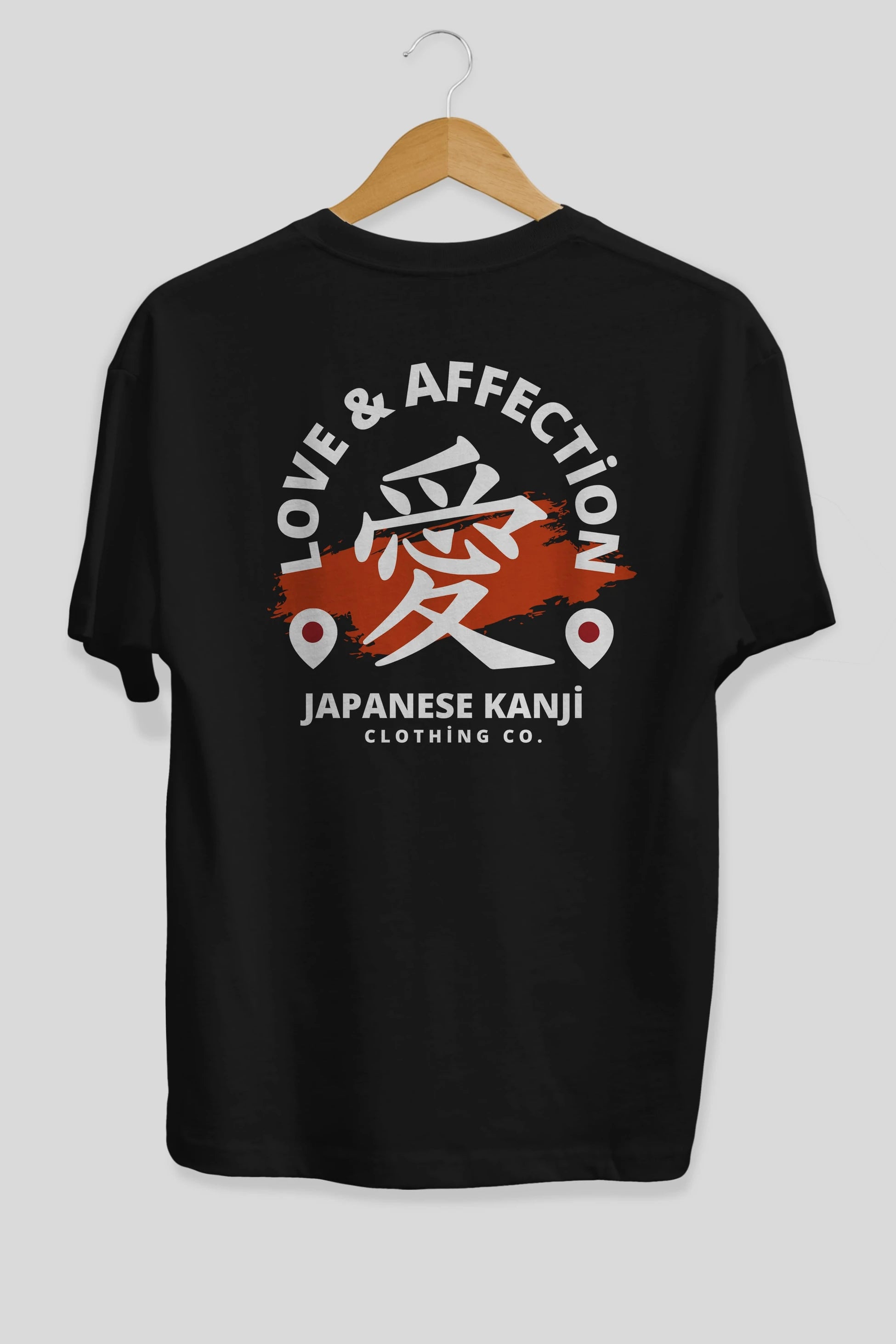 Love Affection Japanese Yazılı Arka Baskılı Oversize t-shirt Erkek Kadın Unisex