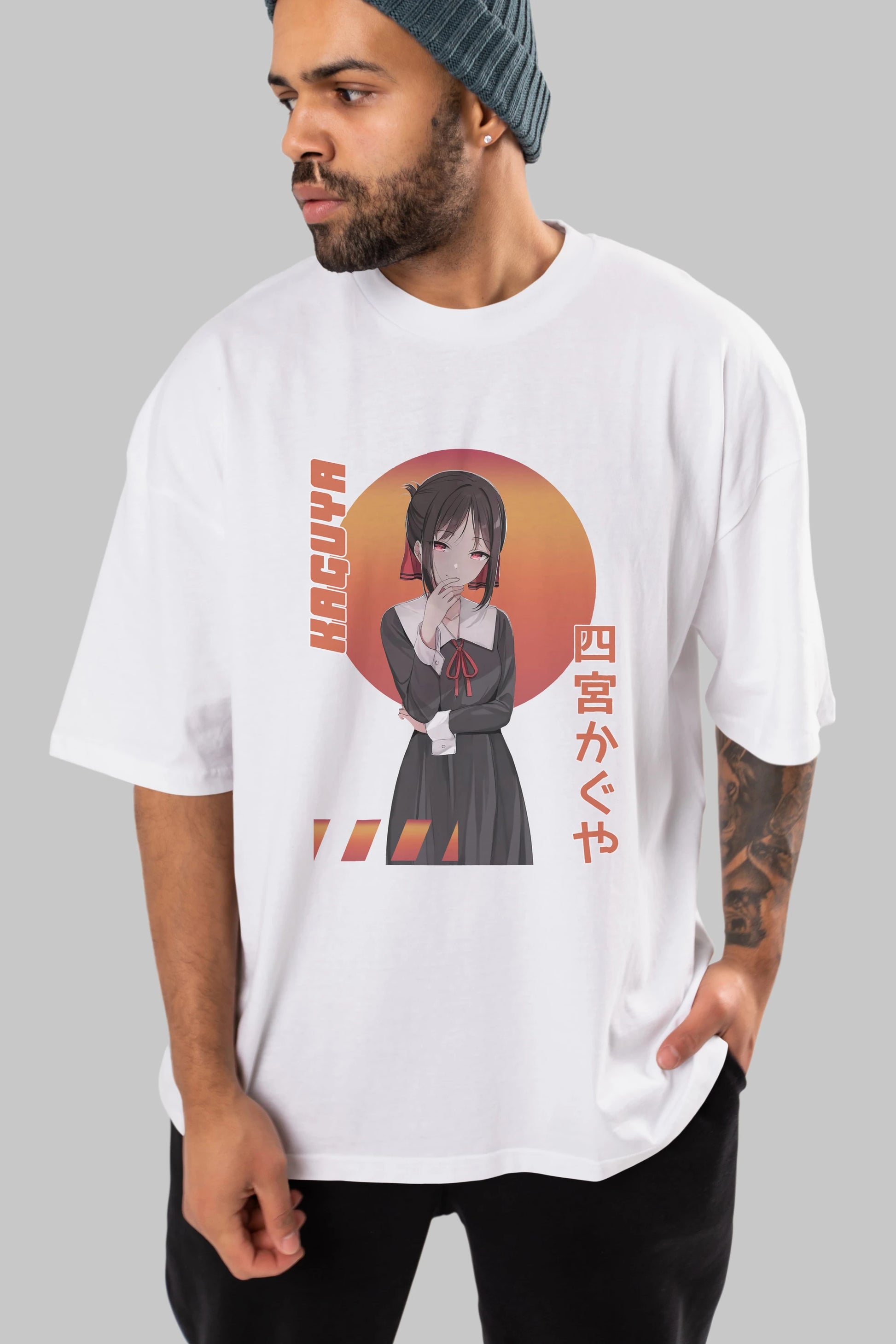 Kaguya Shinomiya 5 Anime Ön Baskılı Oversize t-shirt %100 pamuk Erkek Kadın Unisex