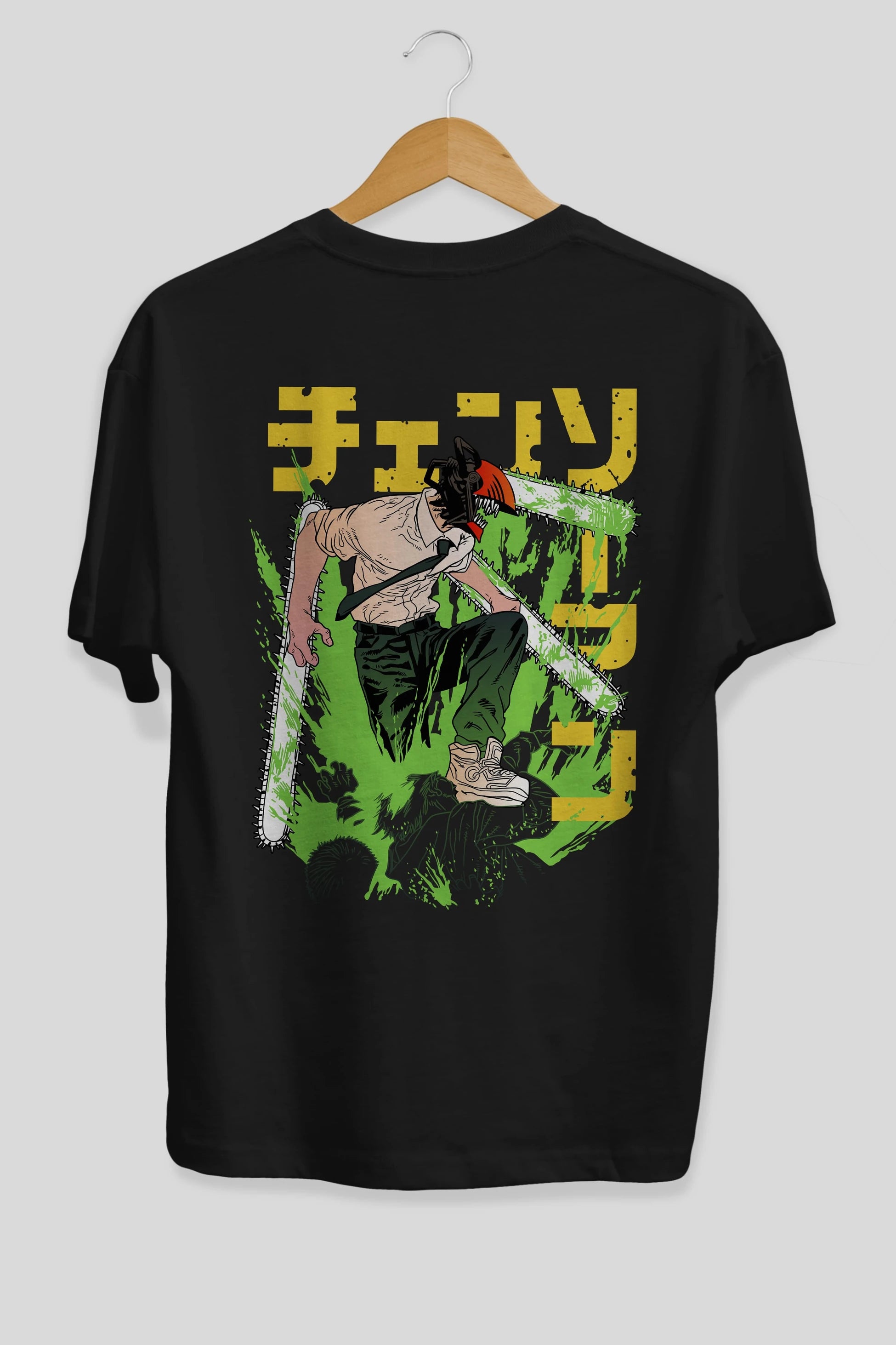 CHAINSAWMAN DENJI Anime Arka Baskılı Oversize t-shirt Erkek Kadın Unisex