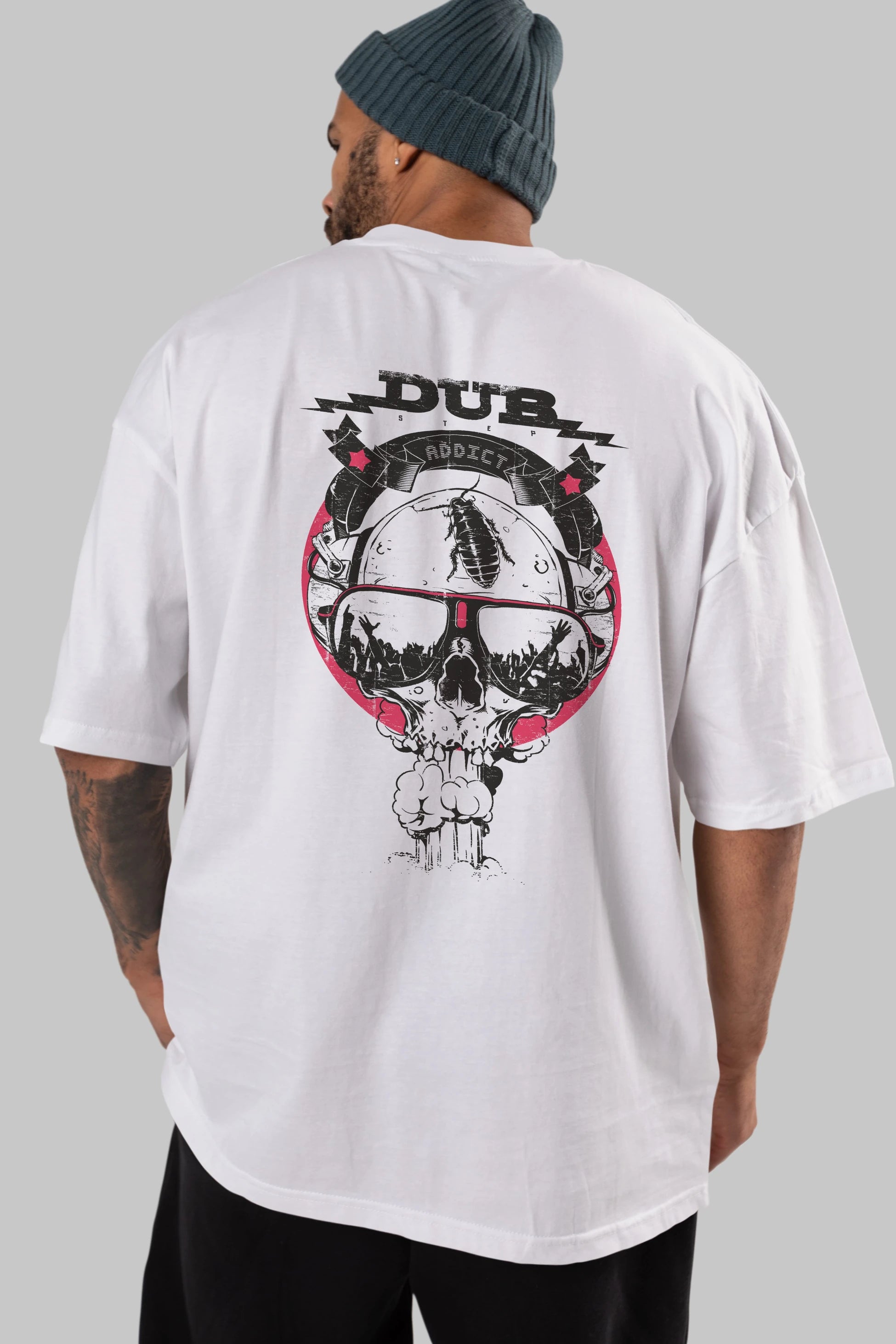 Dub Addict Arka Baskılı Oversize t-shirt Erkek Kadın Unisex