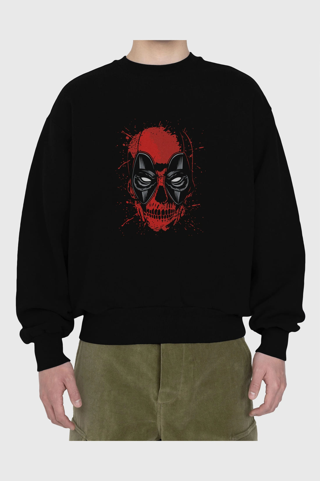 Deadpool (3) Ön Baskılı Oversize Sweatshirt Erkek Kadın Unisex