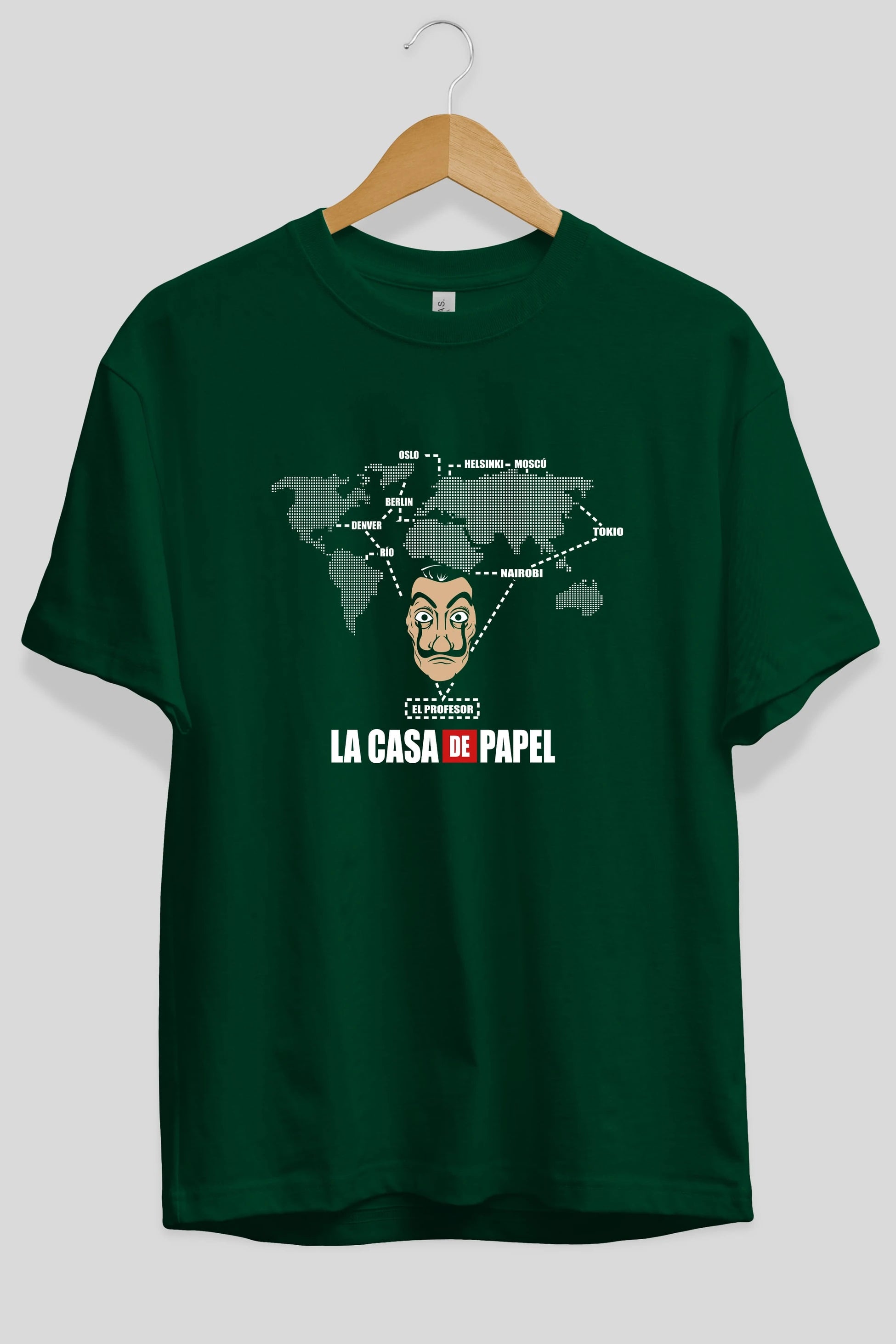 La Casa De Papel Ön Baskılı Oversize t-shirt Erkek Kadın Unisex %100 Pamuk Bisiklet Yaka tişort