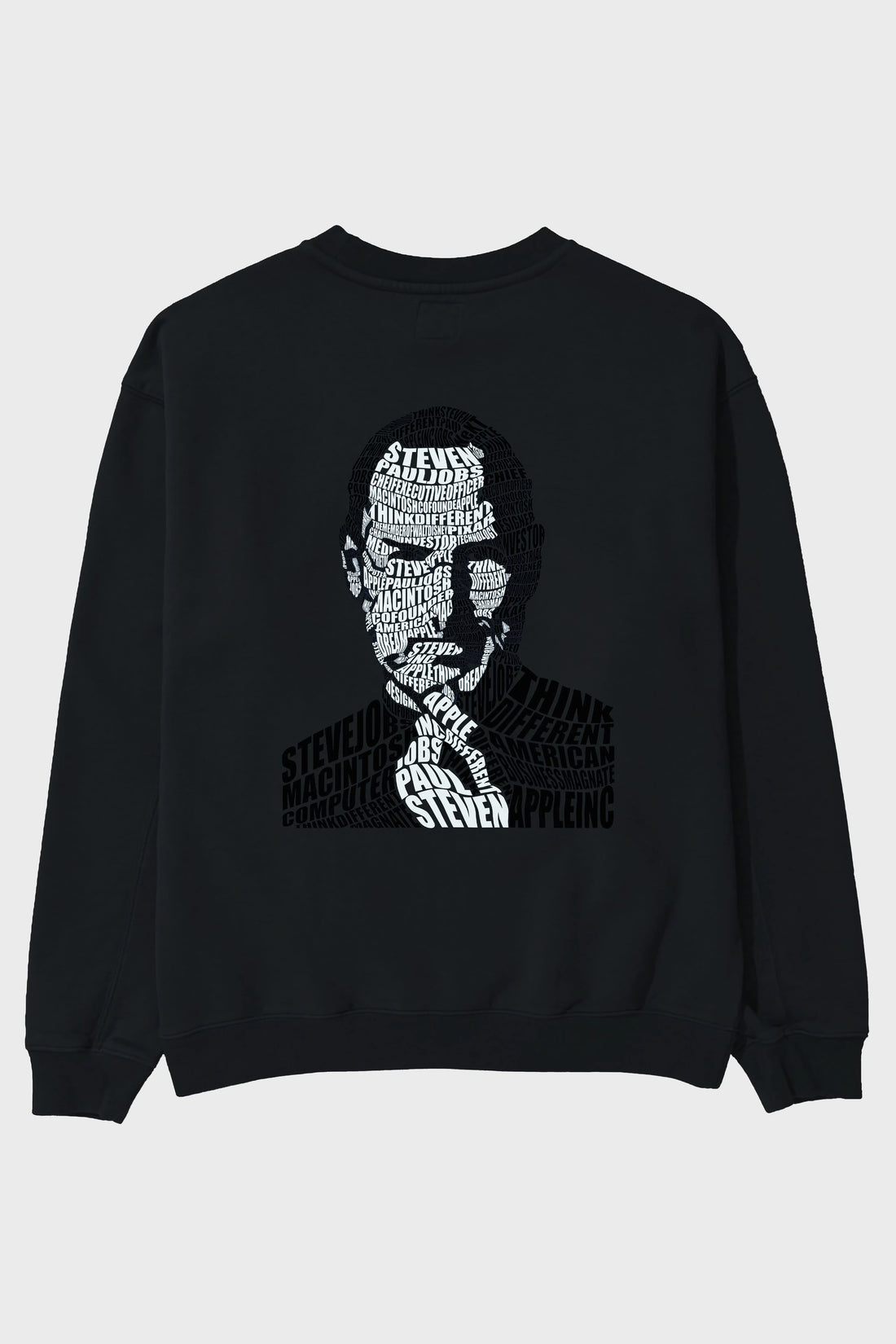 Steve Jobs Calligram Arka Baskılı Oversize Sweatshirt Erkek Kadın Unisex