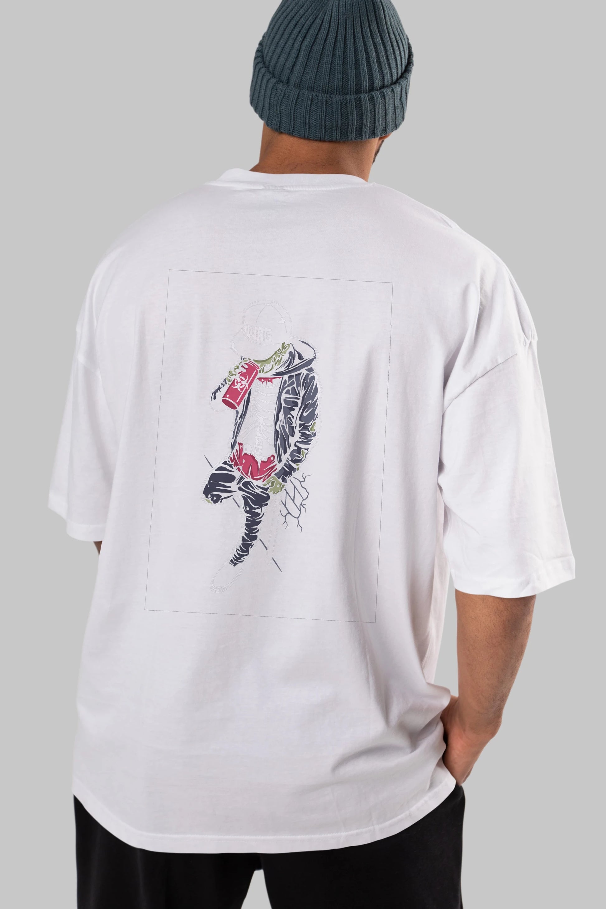 Zombie Swag Arka Baskılı Oversize t-shirt Erkek Kadın Unisex %100 Pamuk