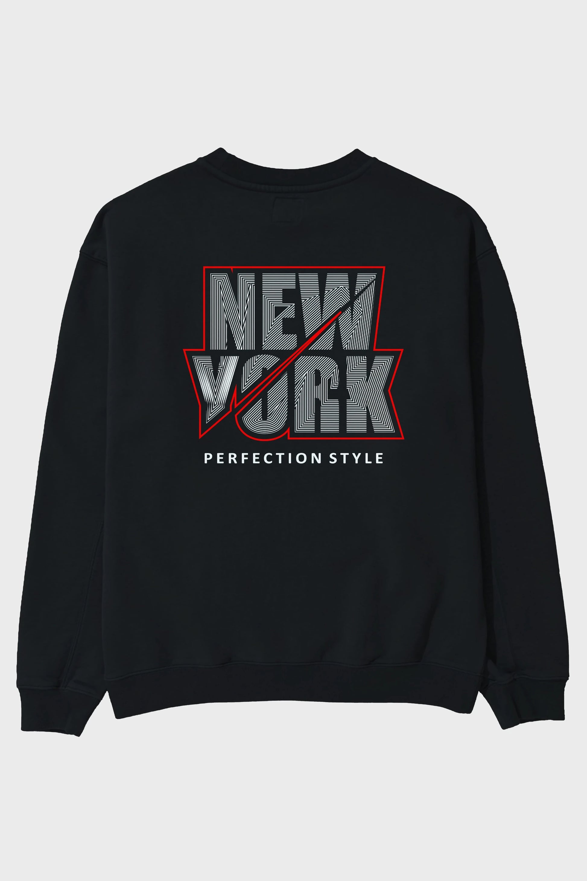 New York Perfection Style Arka Baskılı Oversize Sweatshirt Erkek Kadın Unisex