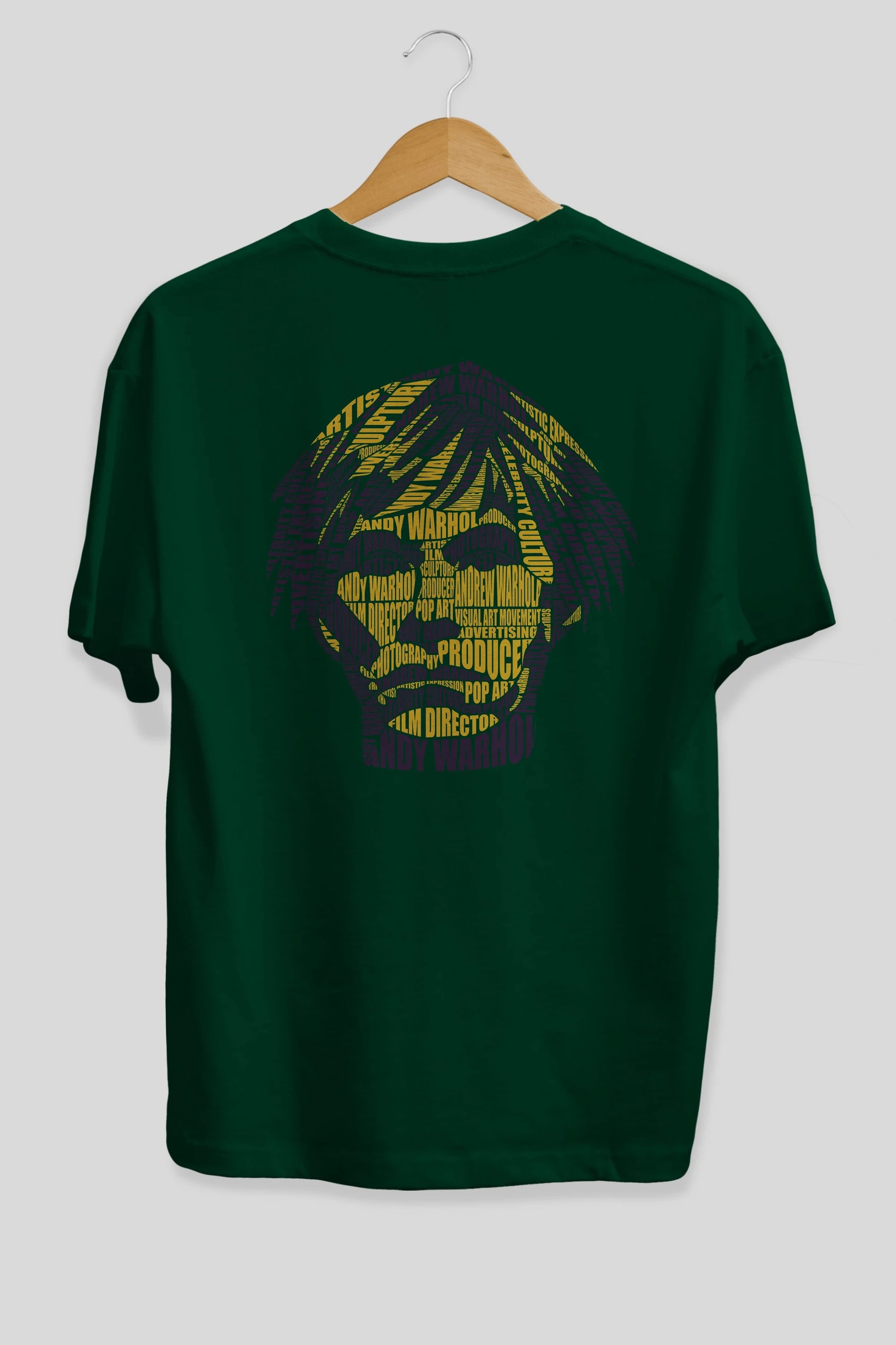 Andy Warhol Calligram Arka Baskılı Oversize t-shirt %100 pamuk Erkek Kadın Unisex