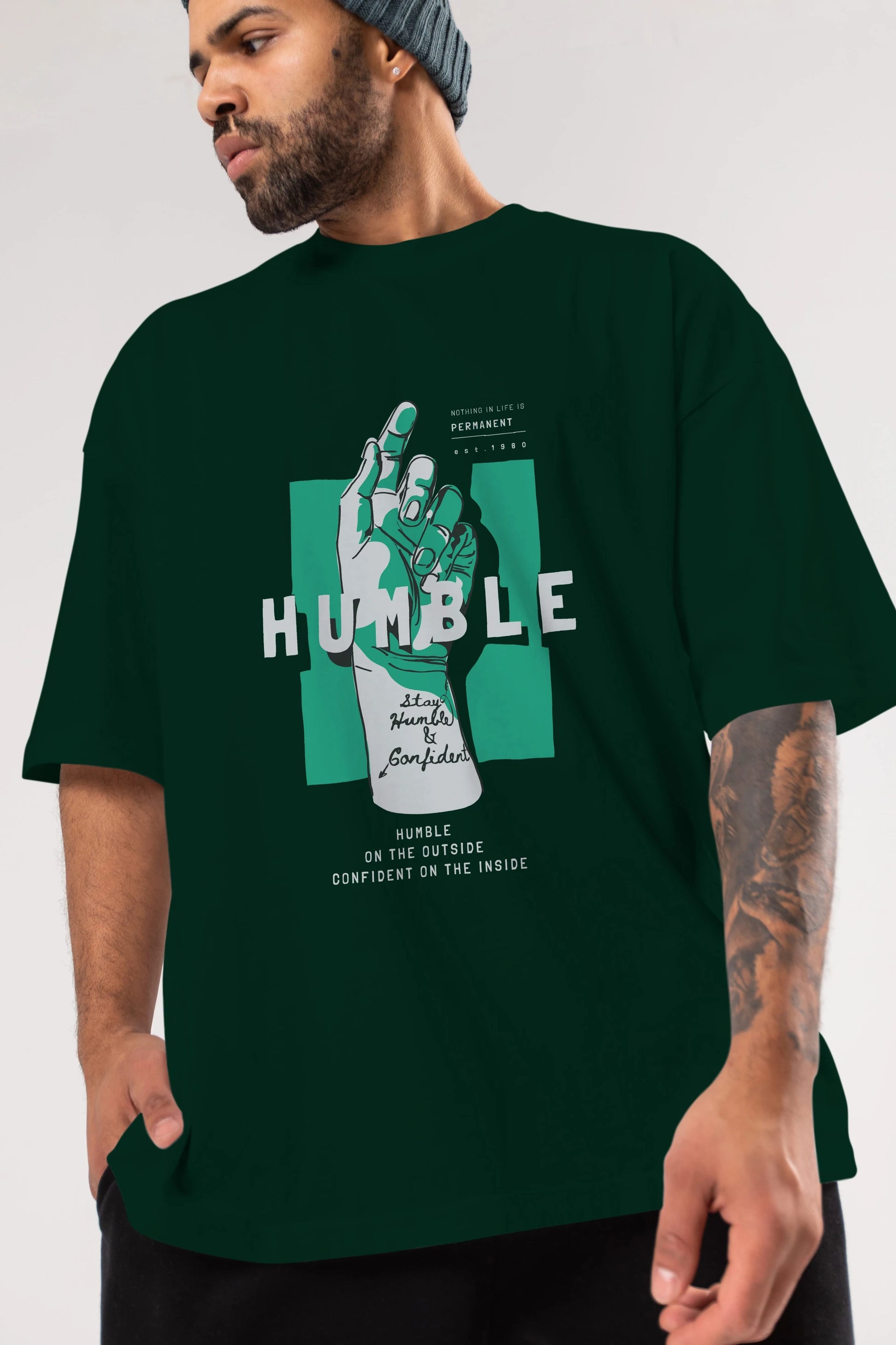 Humble Ön Baskılı Oversize t-shirt Erkek Kadın Unisex