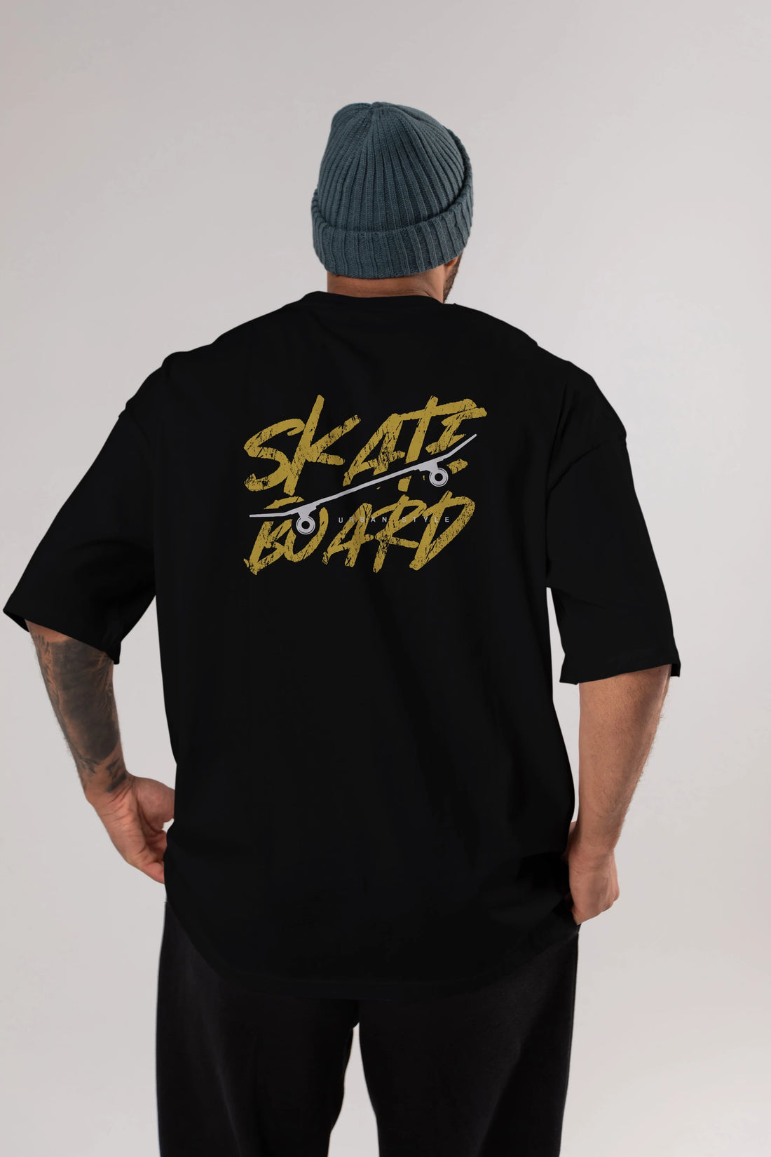 Skate Board Arka Baskılı Oversize t-shirt Erkek Kadın Unisex