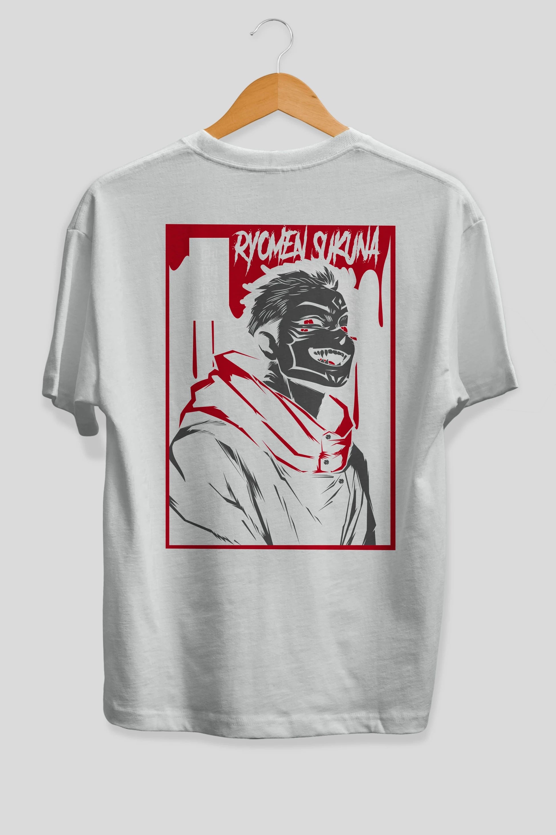 SUKUNA Anime Arka Baskılı Oversize t-shirt Erkek Kadın Unisex