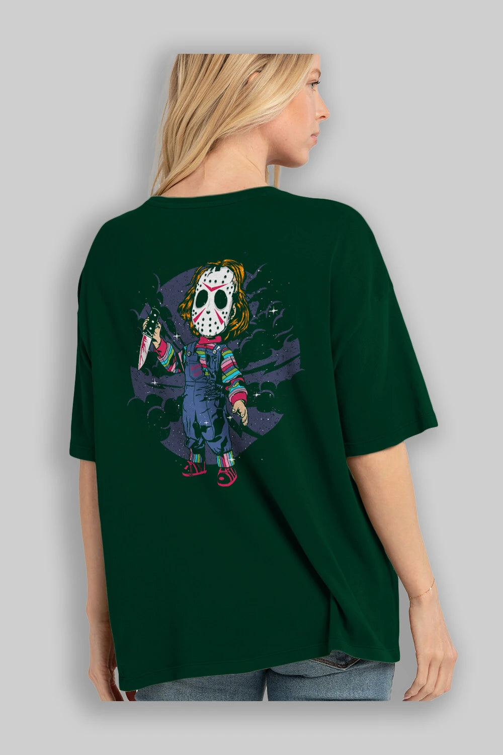 Chucky Arka Baskılı Oversize t-shirt Erkek Kadın Unisex %100 Pamuk