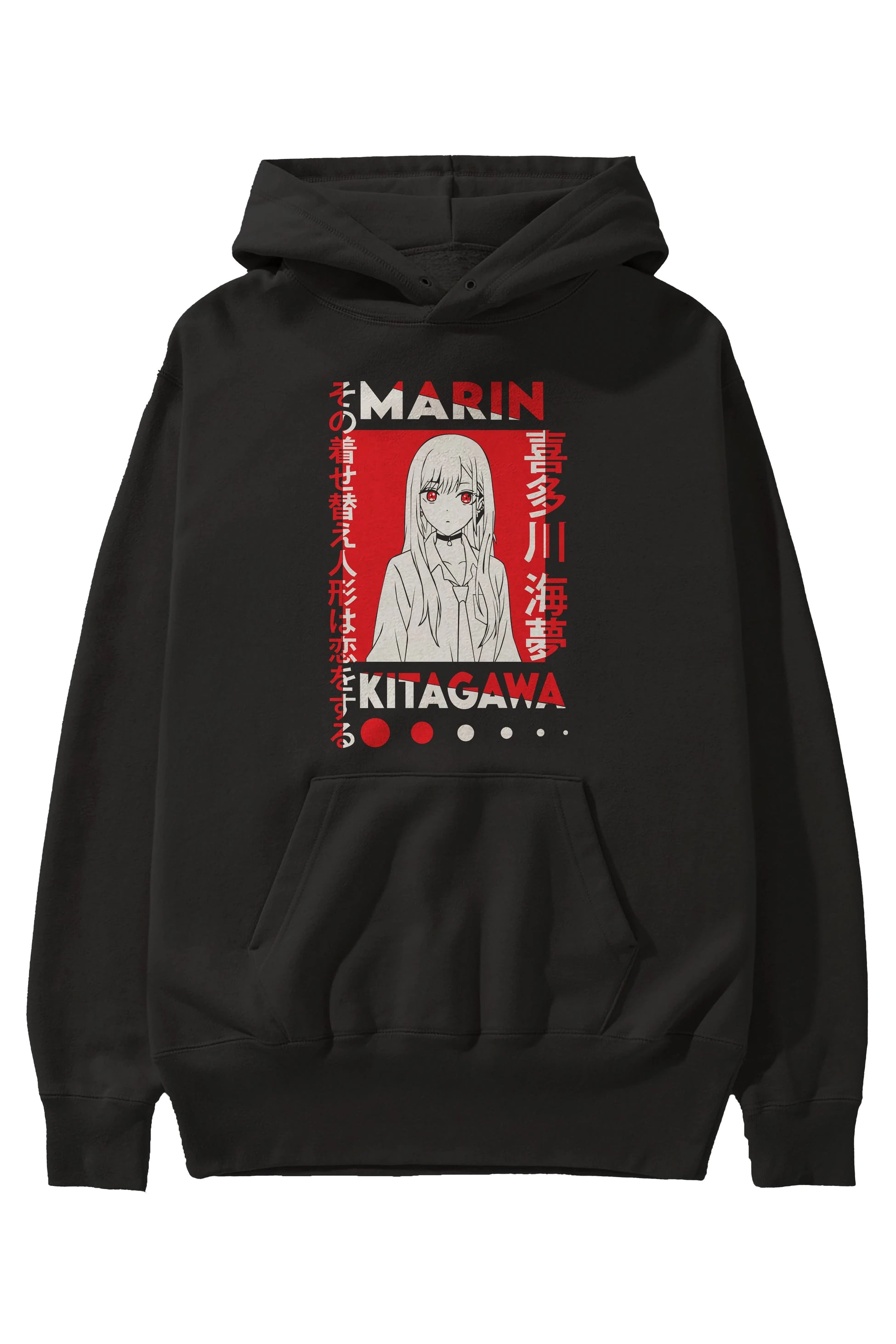 MARIN KITAGAWA Anime Ön Baskılı Hoodie Oversize Kapüşonlu Sweatshirt Erkek Kadın Unisex