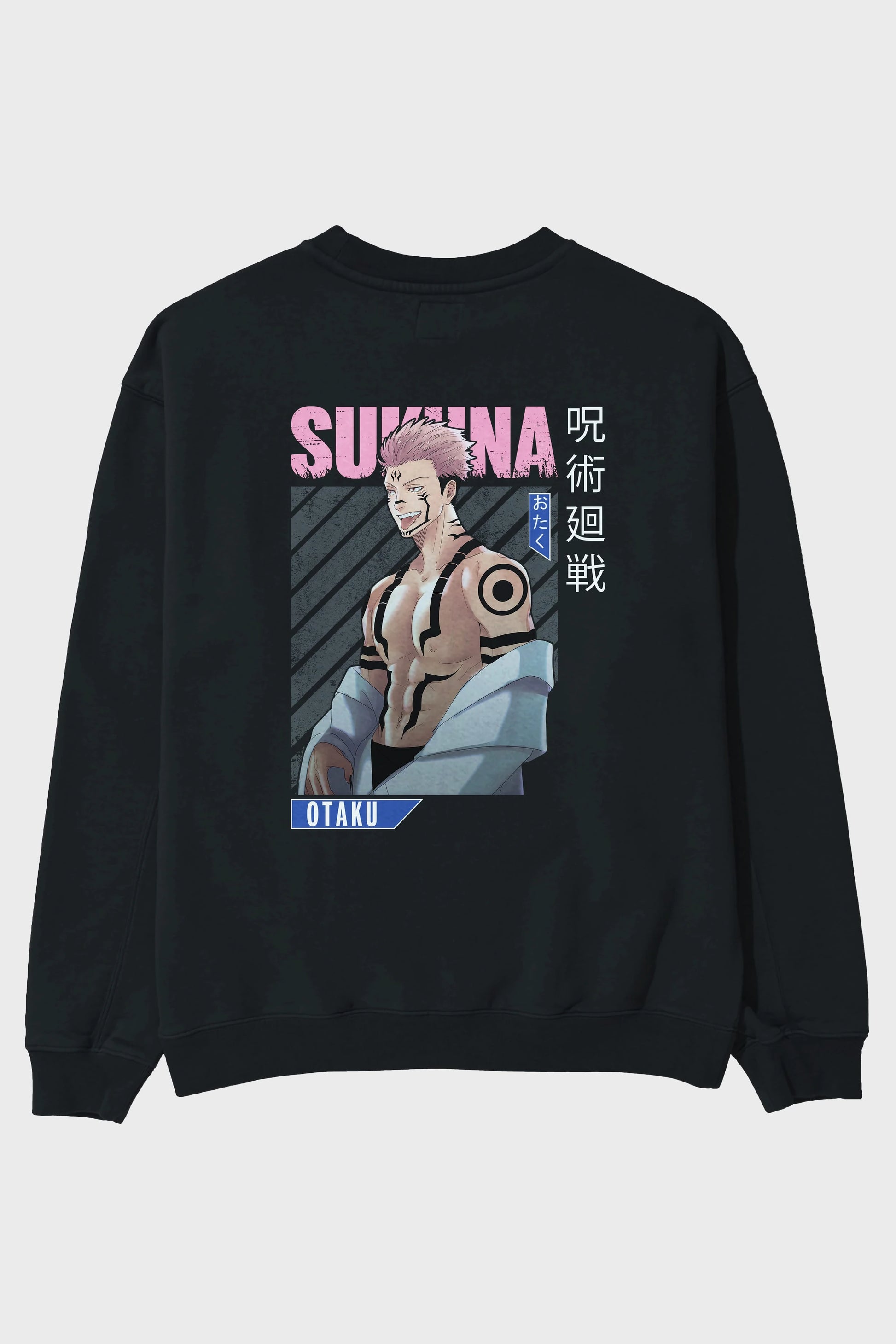 Sukuna Ryoumen Anime Arka Baskılı Oversize Sweatshirt Erkek Kadın Unisex
