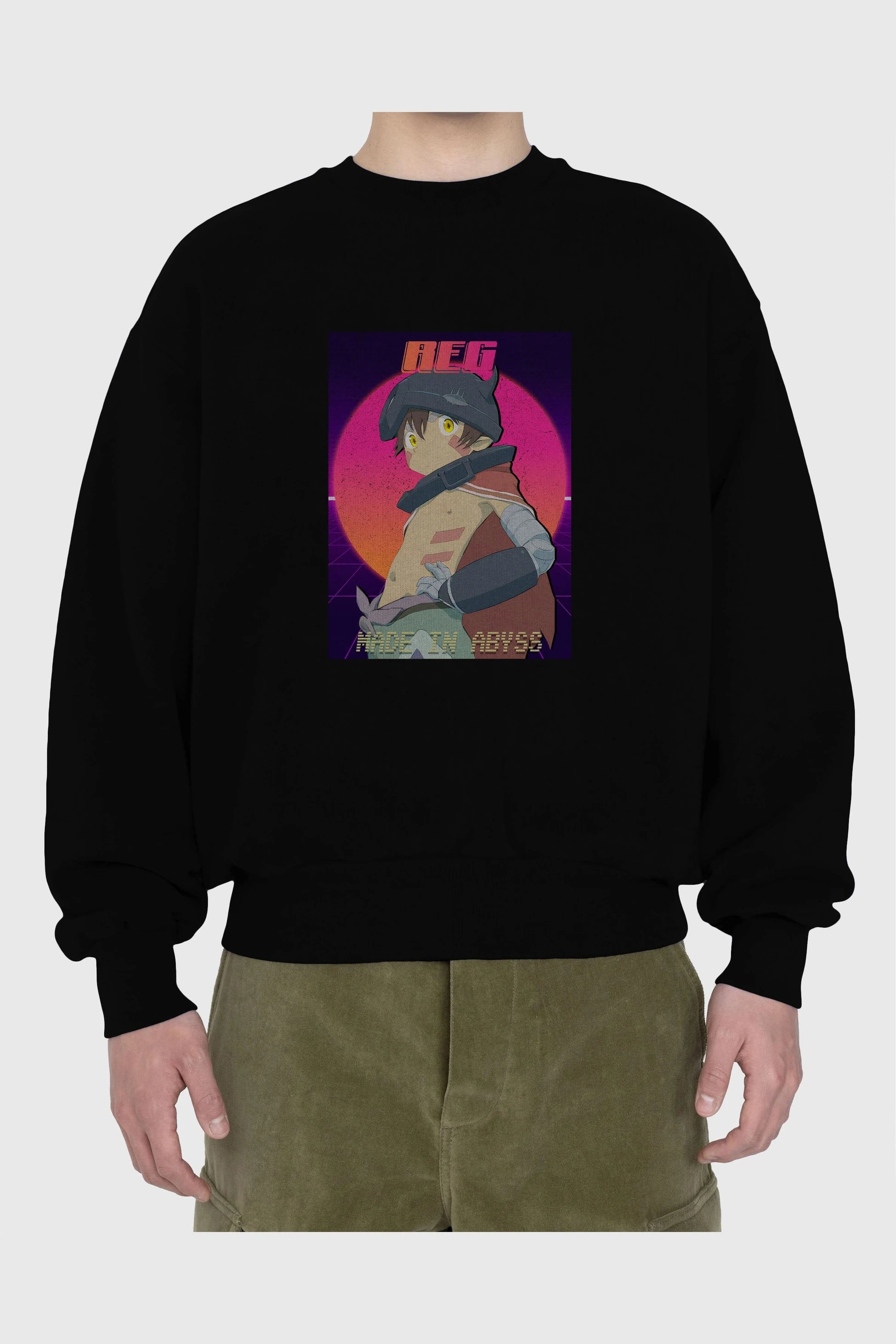Reg 7 Anime Ön Baskılı Oversize Sweatshirt Erkek Kadın Unisex