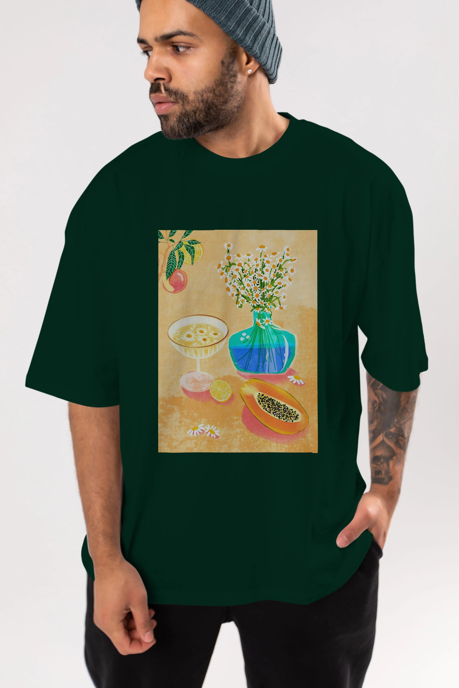 Cheers 2 Ön Baskılı Oversize t-shirt Erkek Kadın Unisex %100 Pamuk Bisiklet Yaka tişort