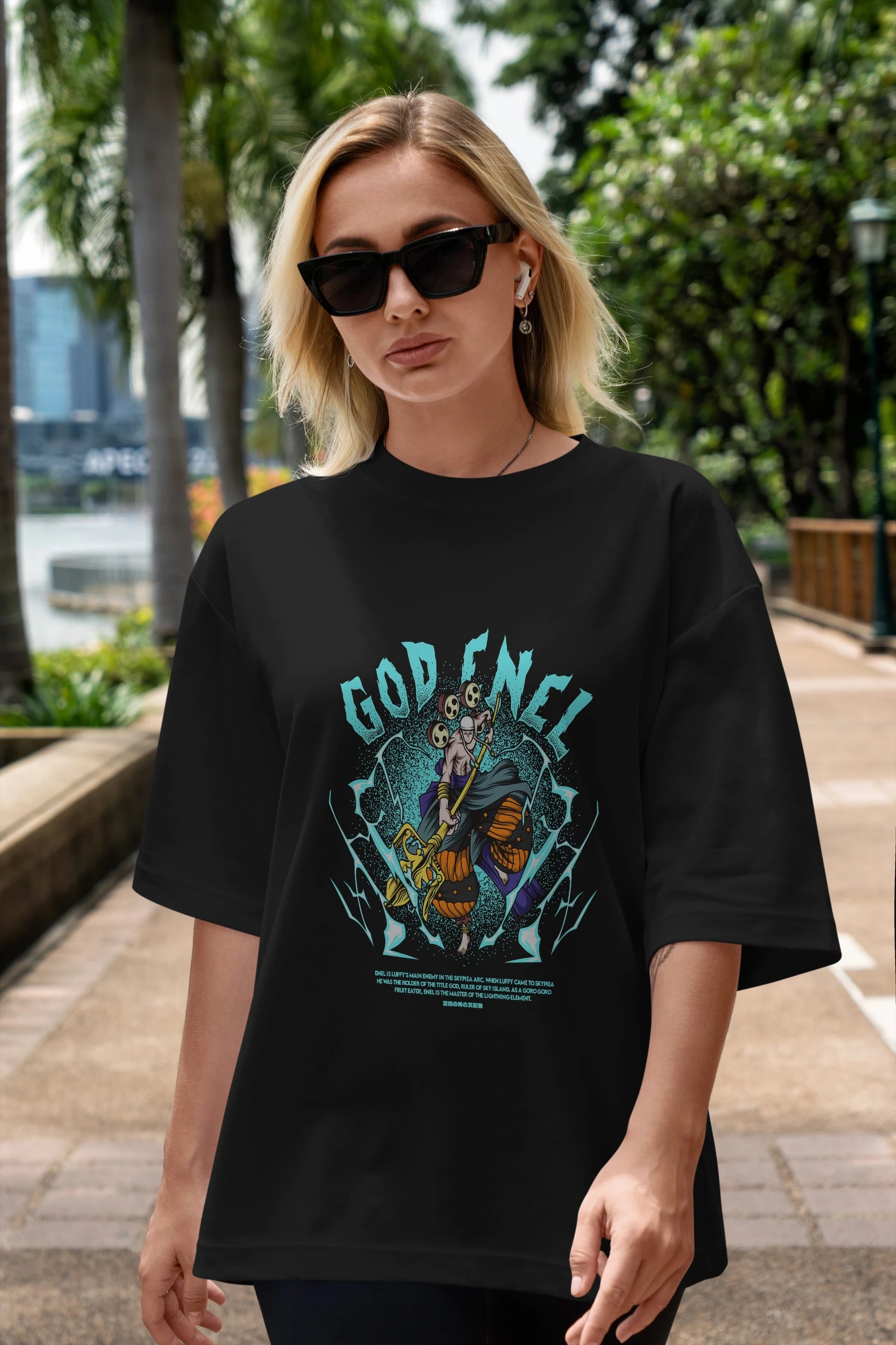 Eneru Anime Ön Baskılı Oversize t-shirt %100 pamuk Erkek Kadın Unisex