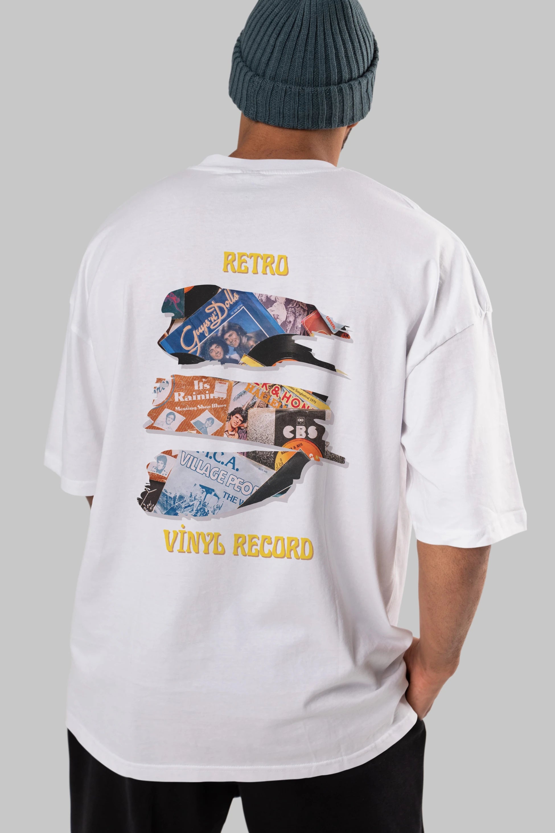 Retro Design Arka Baskılı Oversize t-shirt Erkek Kadın Unisex