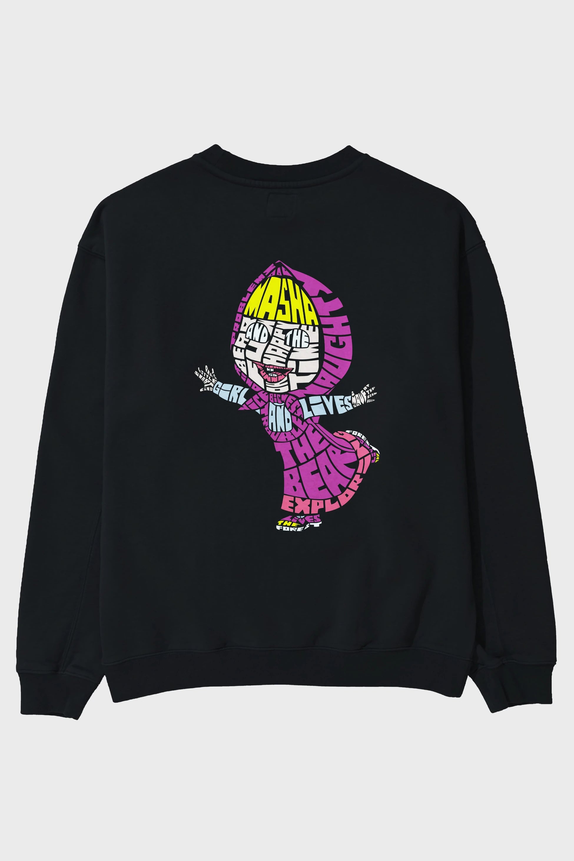 Masha And The Bear Arka Baskılı Oversize Sweatshirt Erkek Kadın Unisex