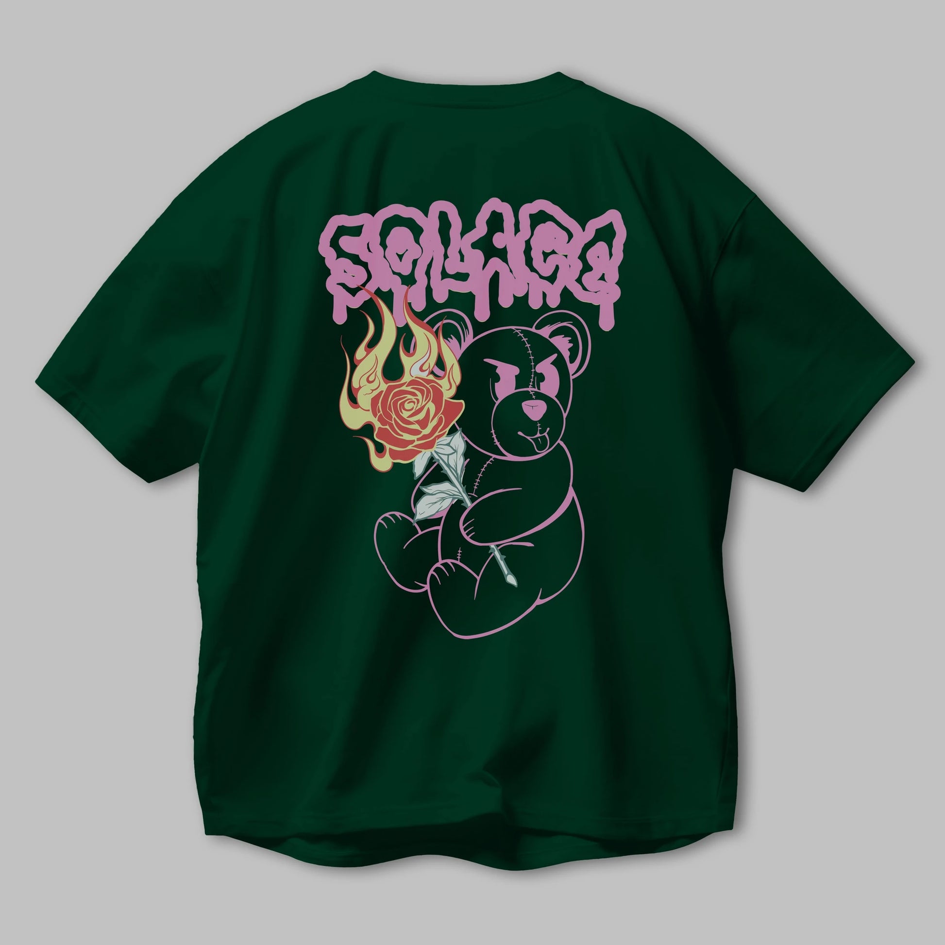 Solage Bear Arka Baskılı Oversize t-shirt Erkek Kadın Unisex