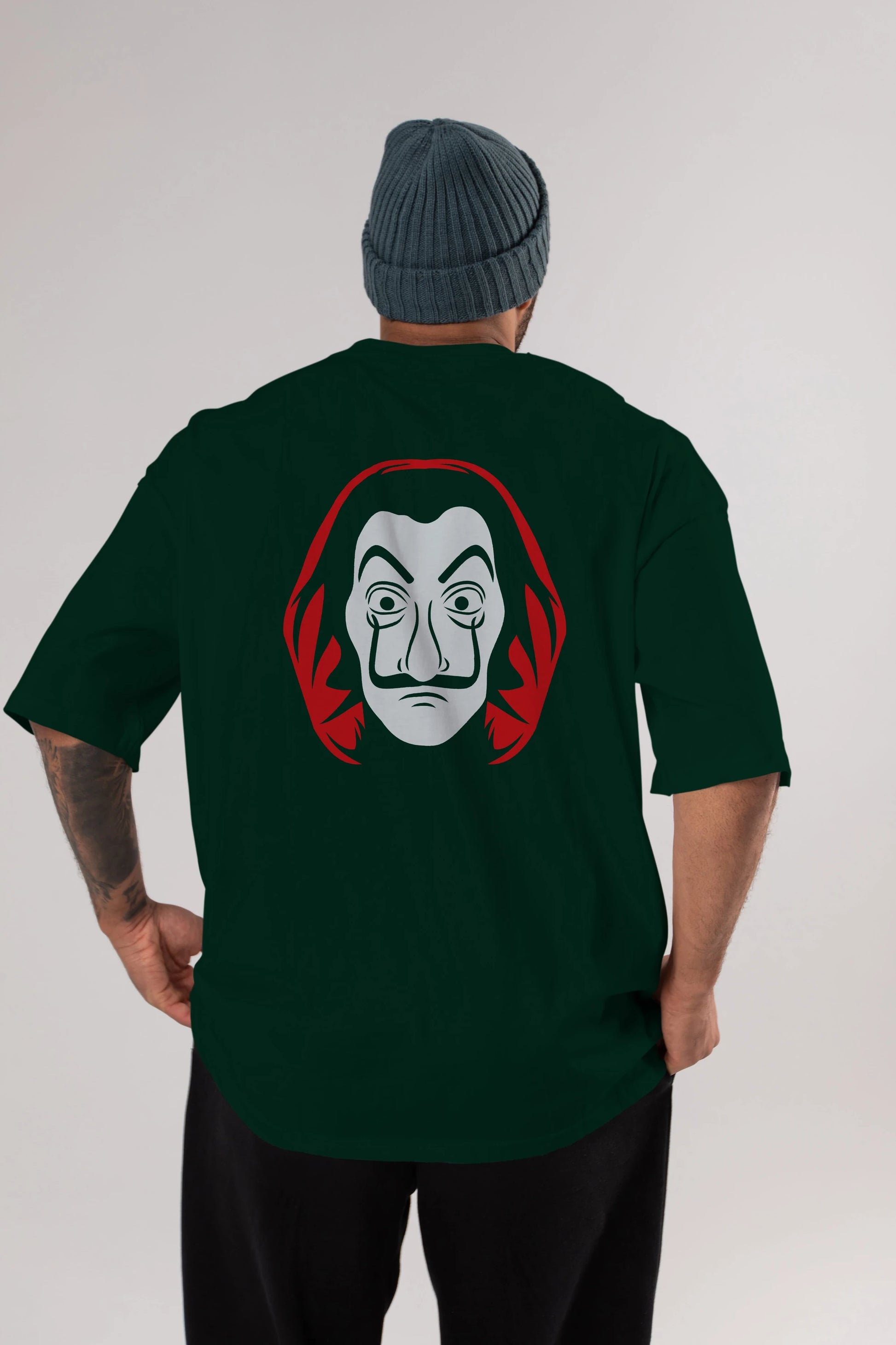 La Casa De Papel (8) Arka Baskılı Oversize t-shirt Erkek Kadın Unisex %100 Pamuk Bisiklet Yaka tişort