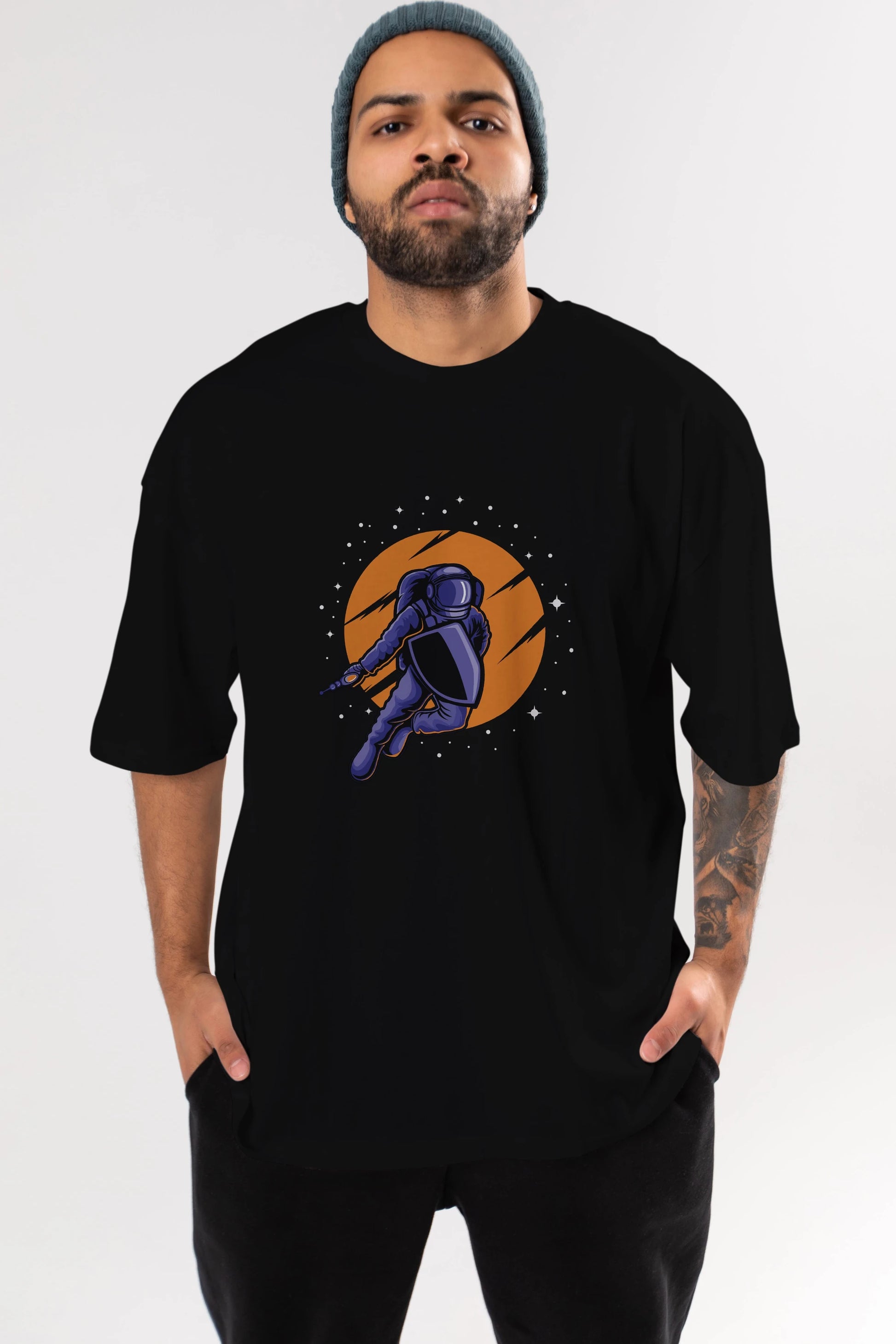 Astro Wars Ön Baskılı Oversize t-shirt Erkek Kadın Unisex