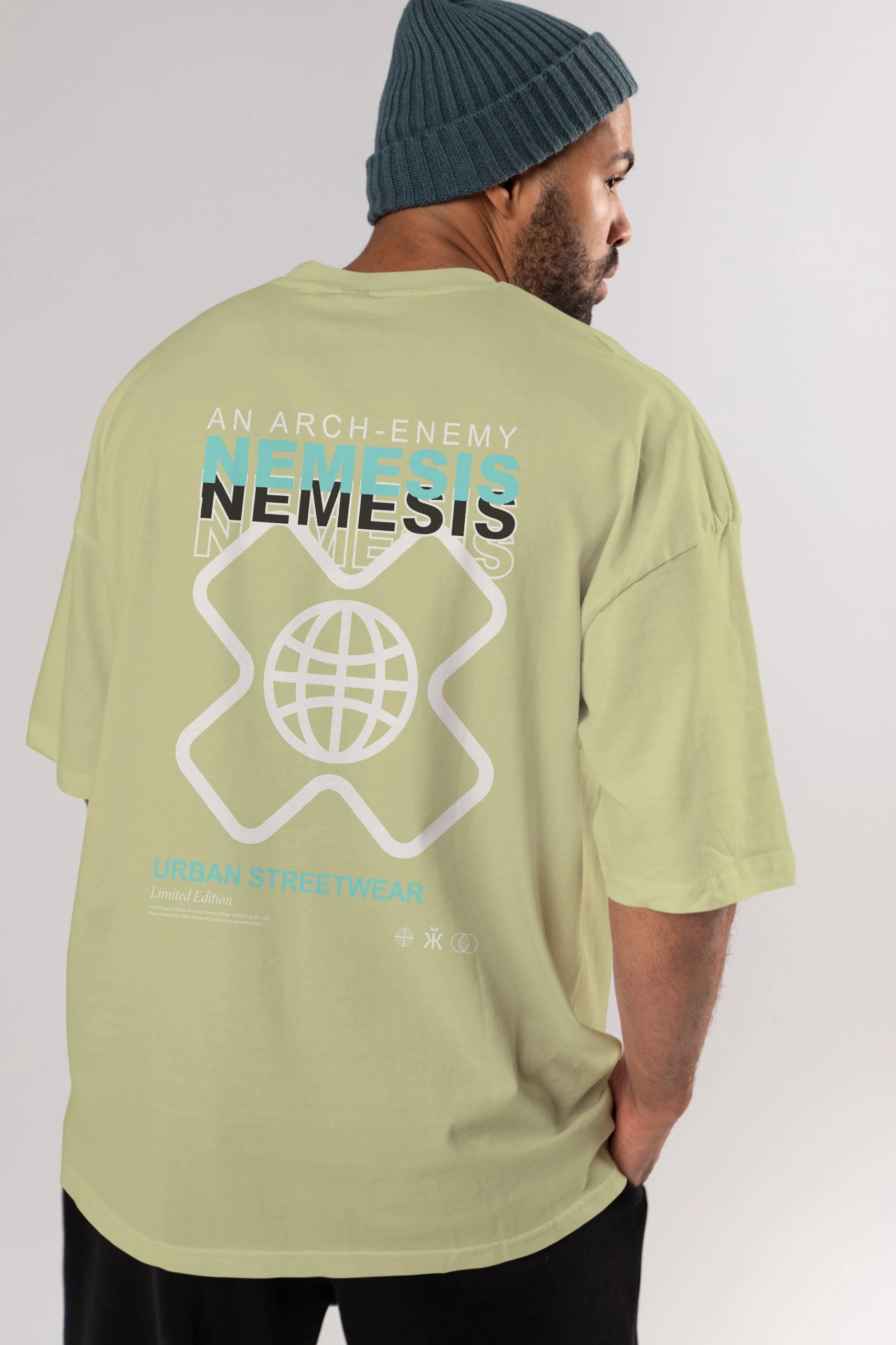 Nemesis Urban Arka Baskılı Oversize t-shirt Erkek Kadın Unisex