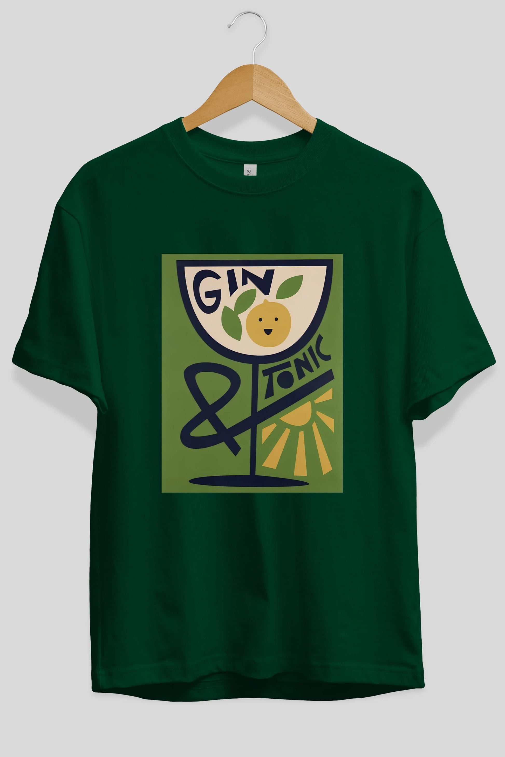 Gin Tonic 3 Ön Baskılı Oversize t-shirt Erkek Kadın Unisex %100 Pamuk Bisiklet Yaka tişort