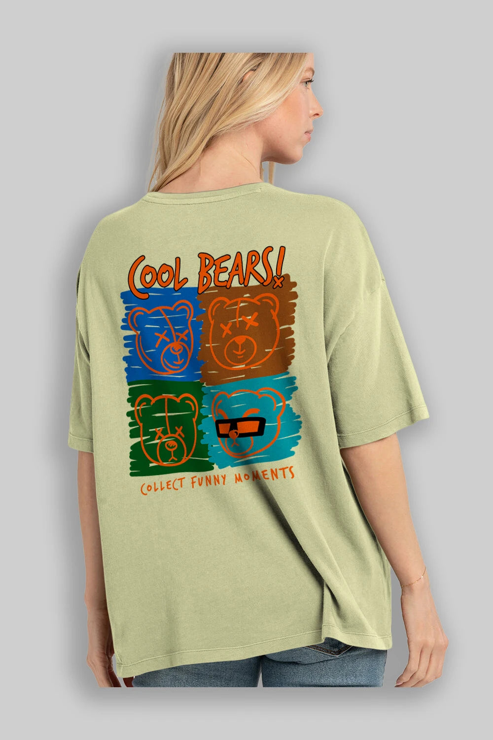 Cool Bears Arka Baskılı Oversize t-shirt Erkek Kadın Unisex