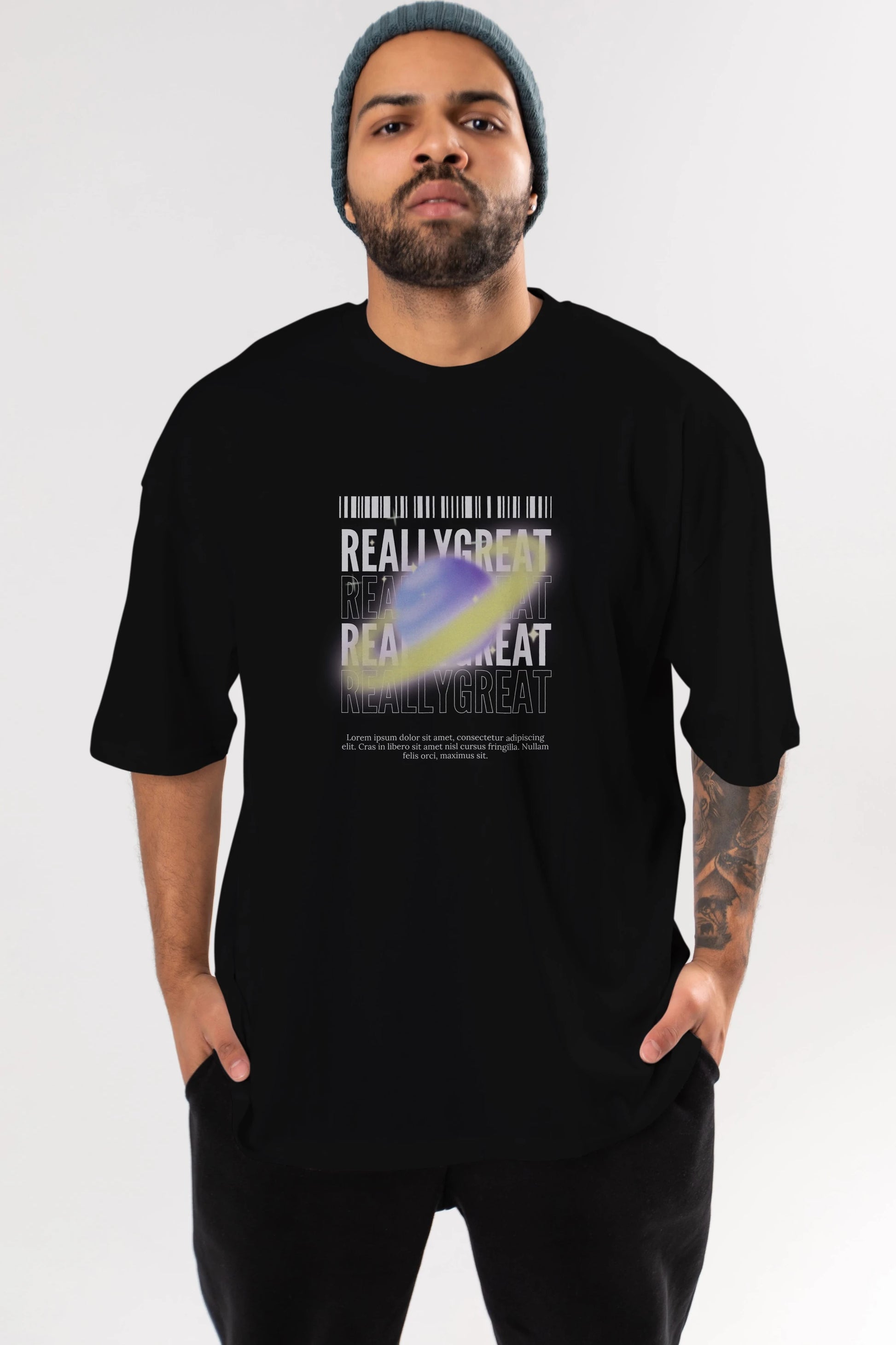 Really Great 2 Yazılı Ön Baskılı Oversize t-shirt Erkek Kadın Unisex