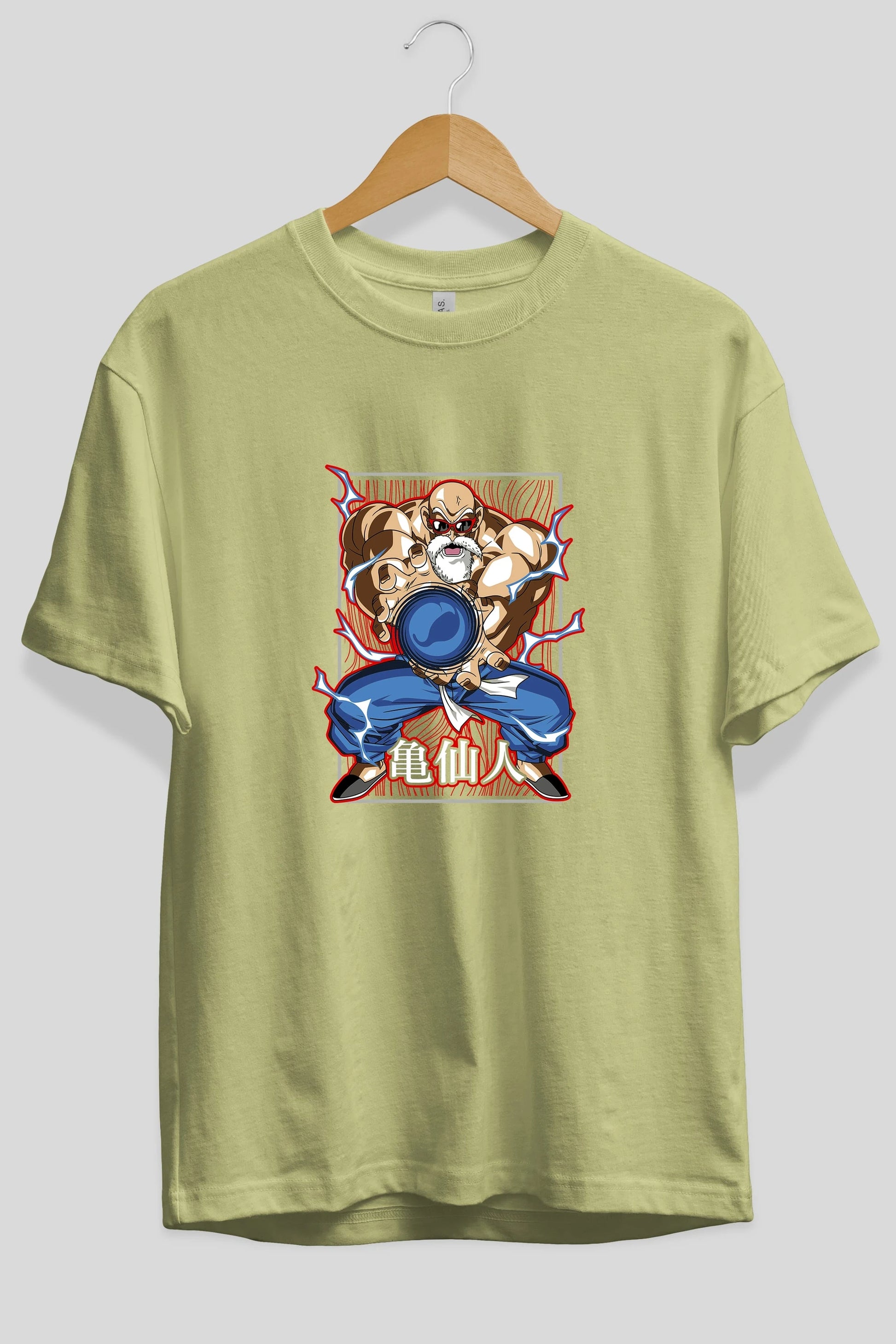 DragonBall MaestroRoshi Anime Ön Baskılı Oversize t-shirt %100 pamuk Erkek Kadın Unisex