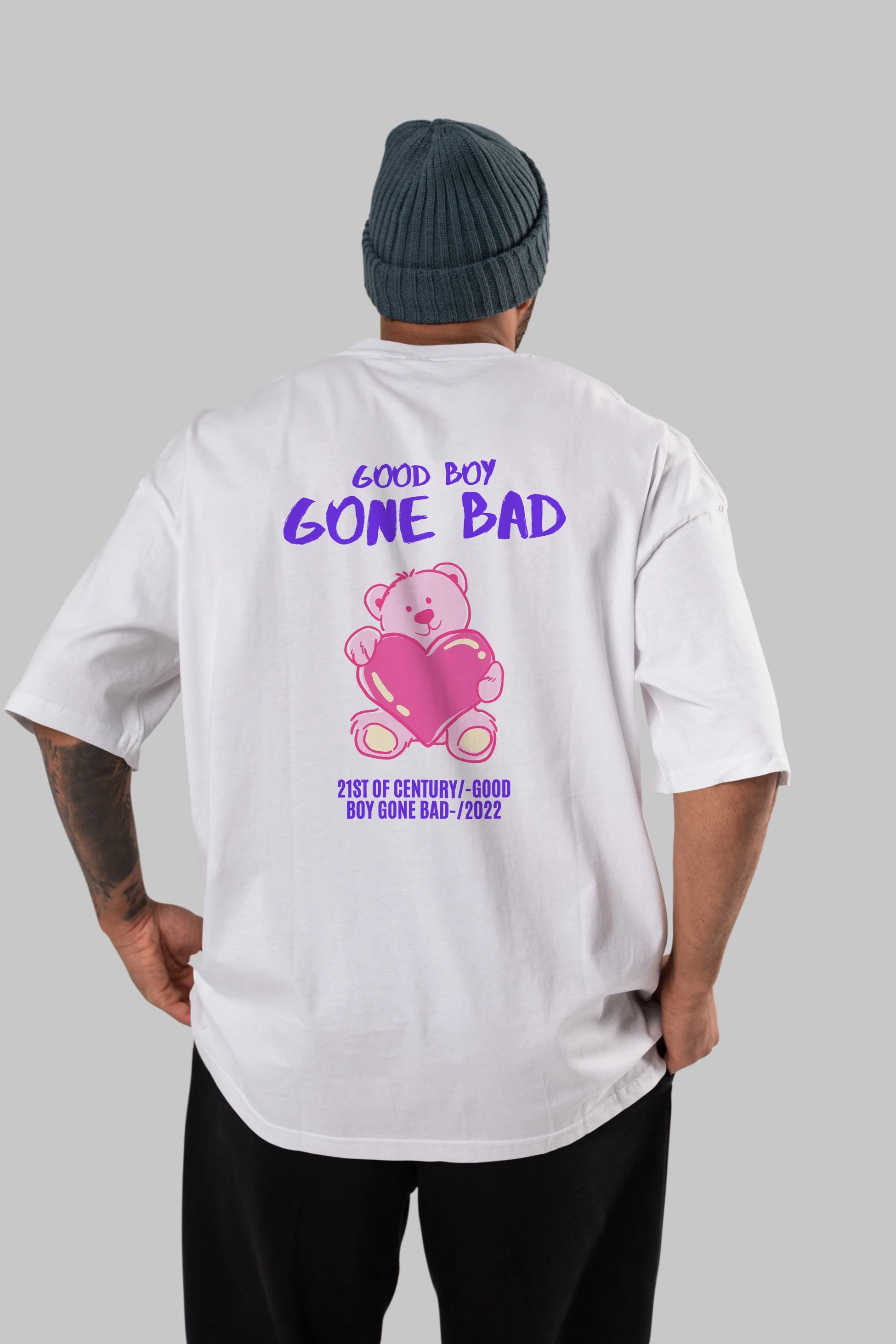 Good Boy Gona Bad Arka Baskılı Oversize t-shirt Erkek Kadın Unisex