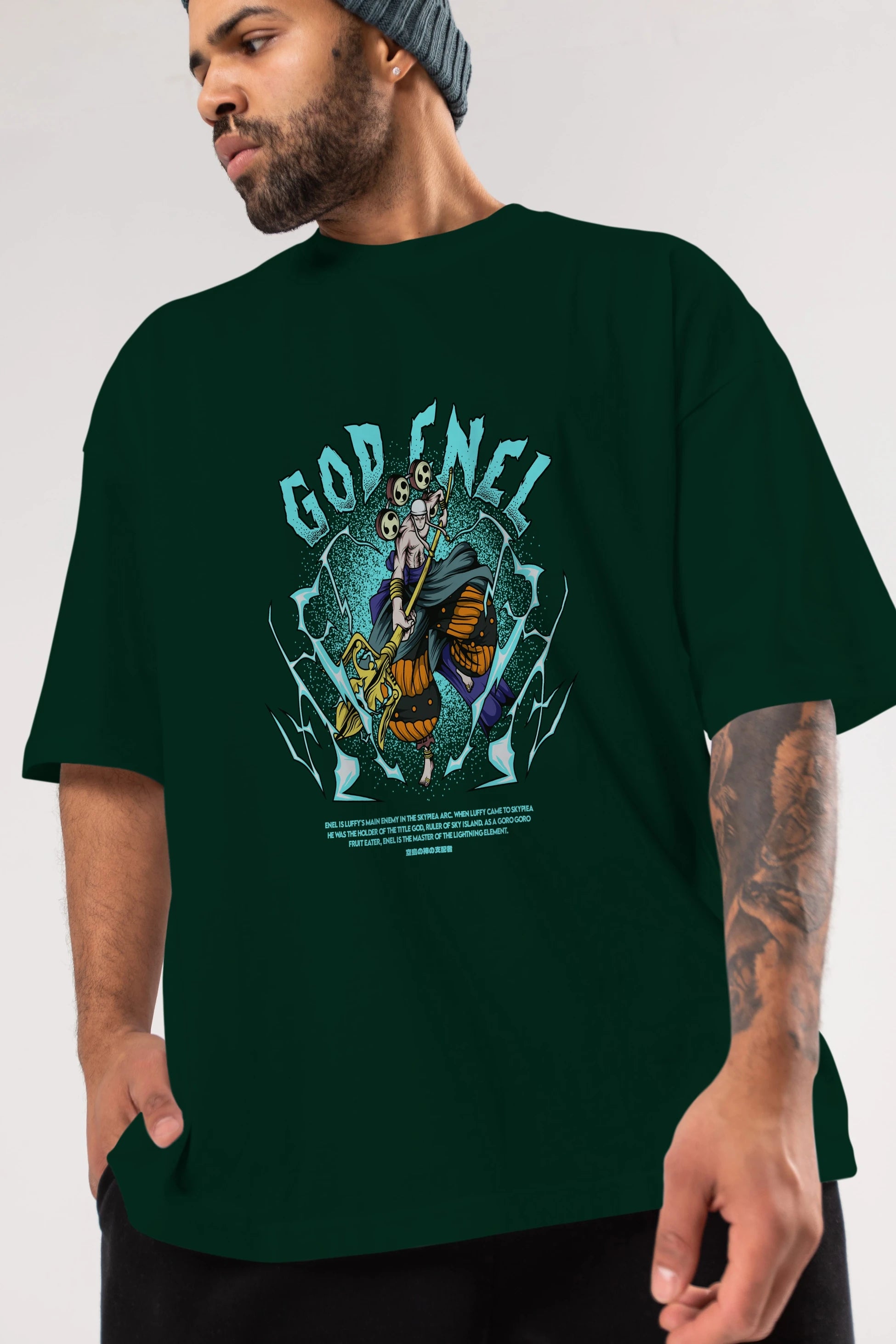 Eneru Anime Ön Baskılı Oversize t-shirt %100 pamuk Erkek Kadın Unisex