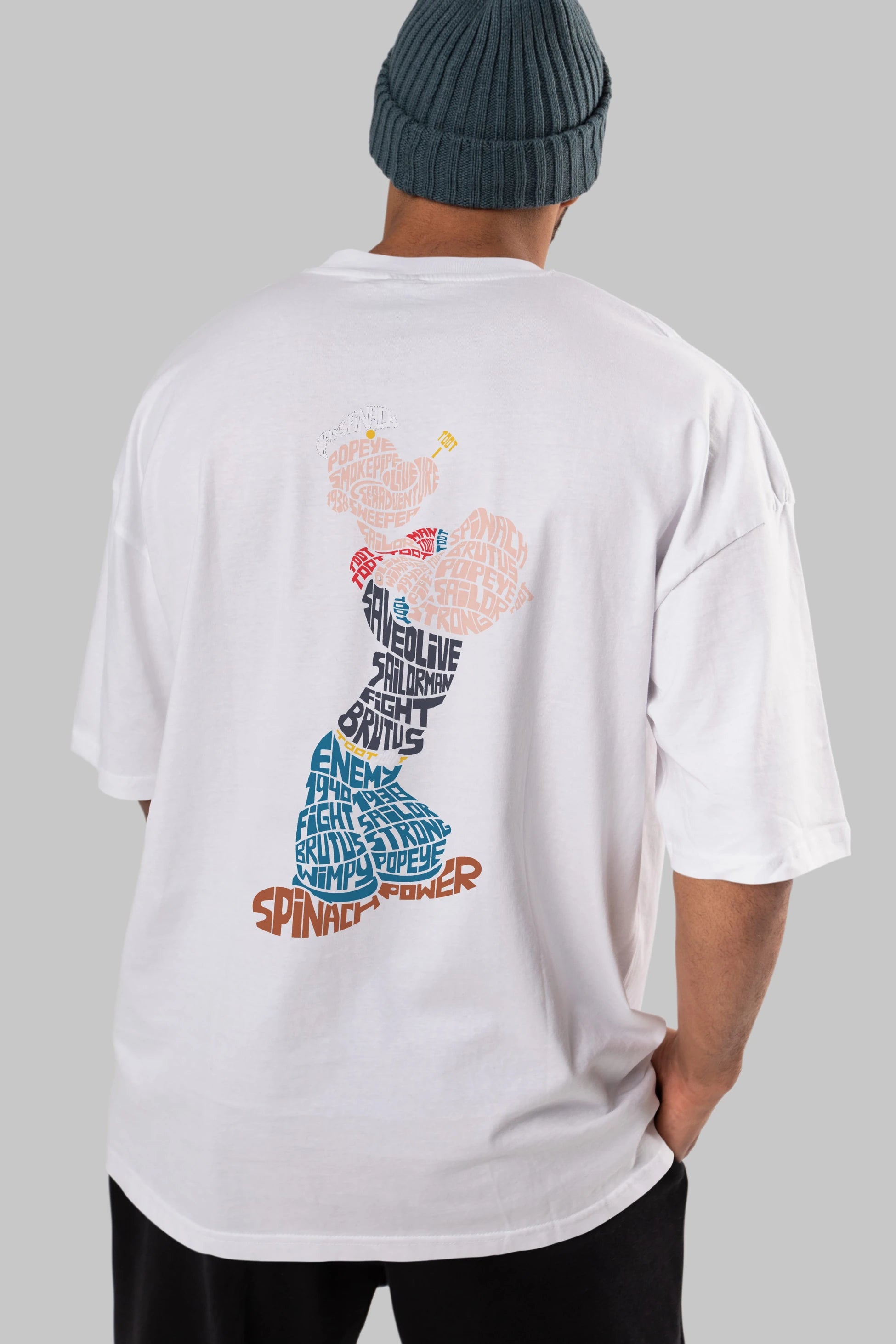 Sailorman Arka Baskılı Oversize t-shirt %100 pamuk Erkek Kadın Unisex
