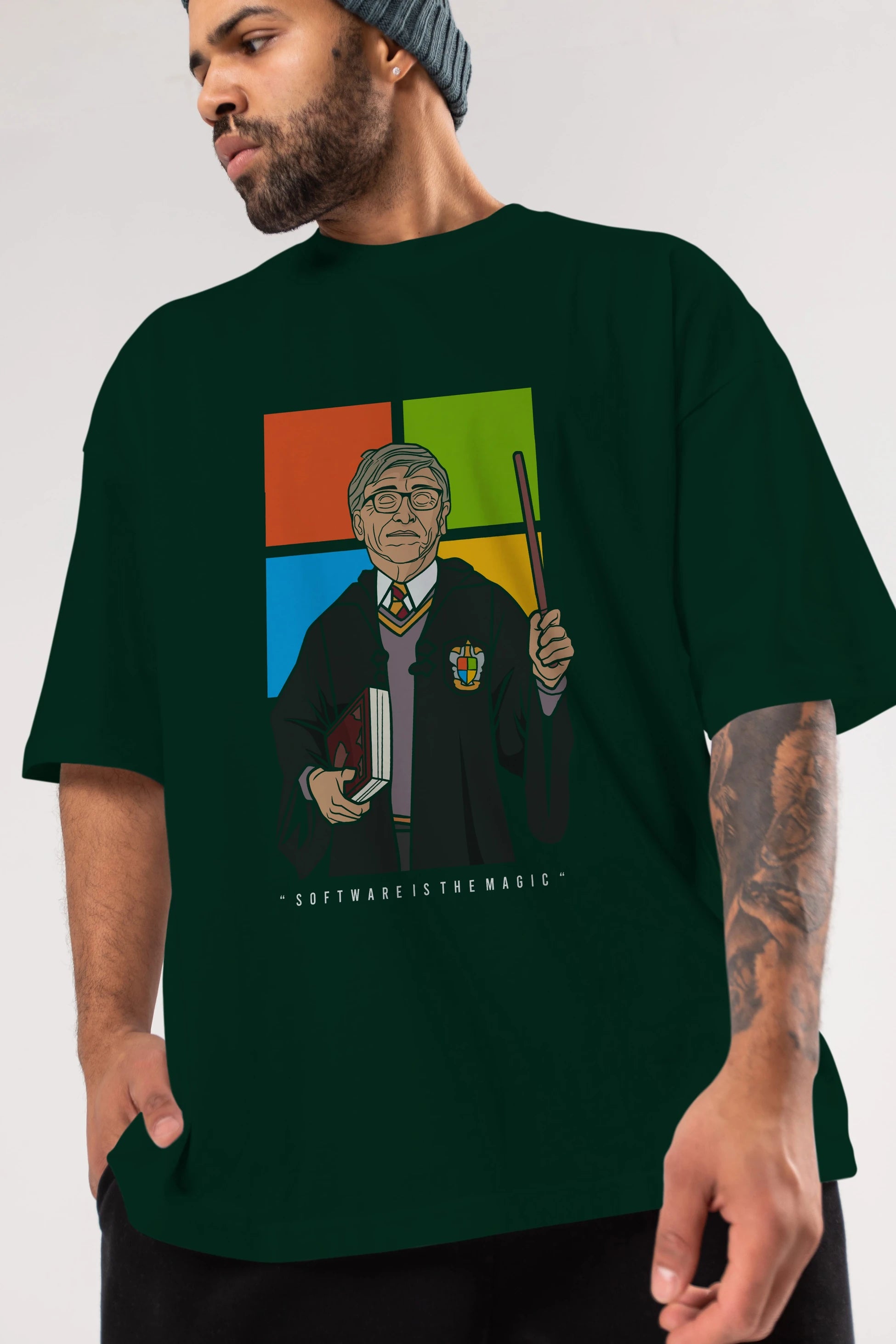 Harry Potter Gates Ön Baskılı Oversize t-shirt Erkek Kadın Unisex %100 Pamuk tişort