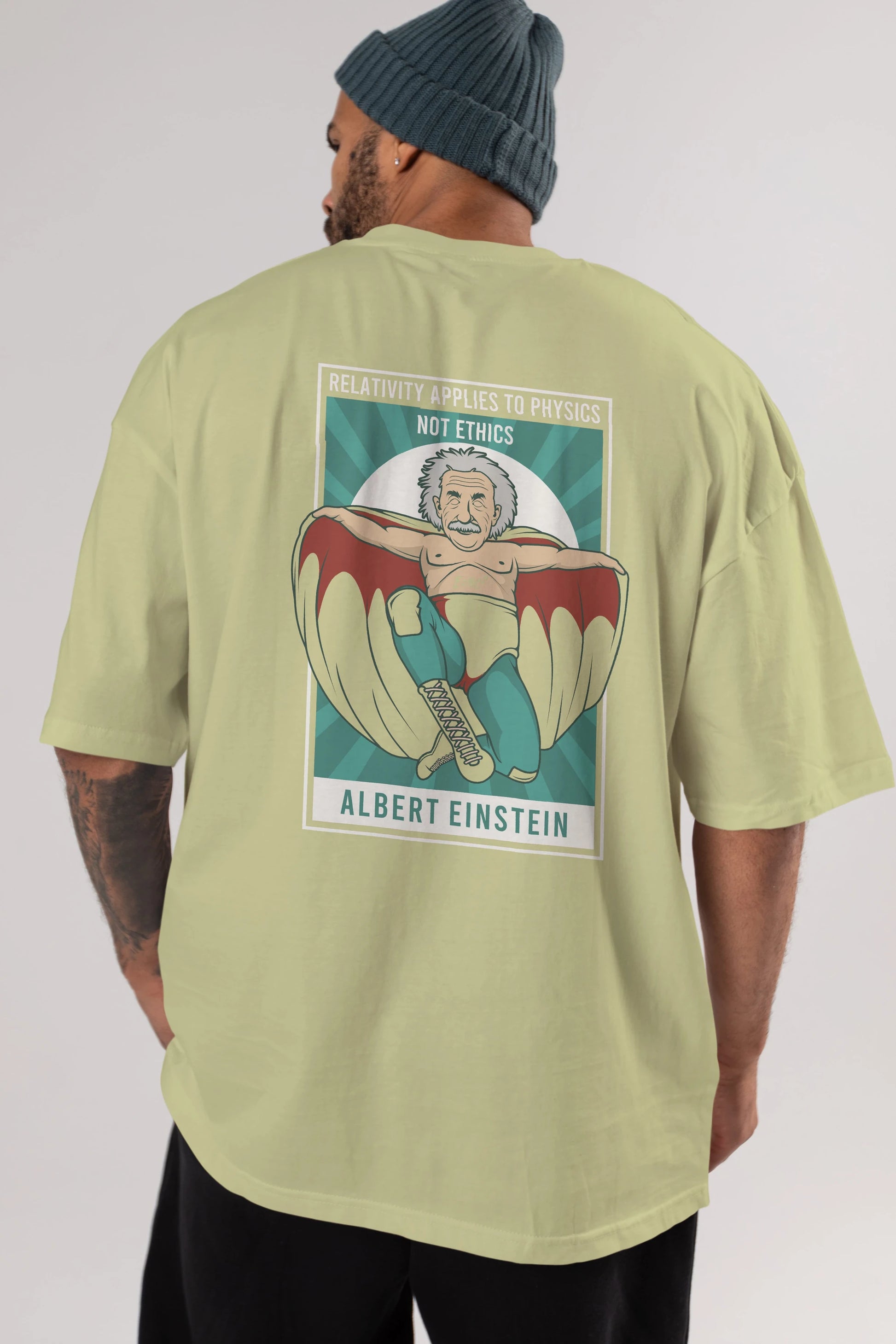 Nacho Libre Einstein Arka Baskılı Oversize t-shirt Erkek Kadın Unisex %100 Pamuk tişort