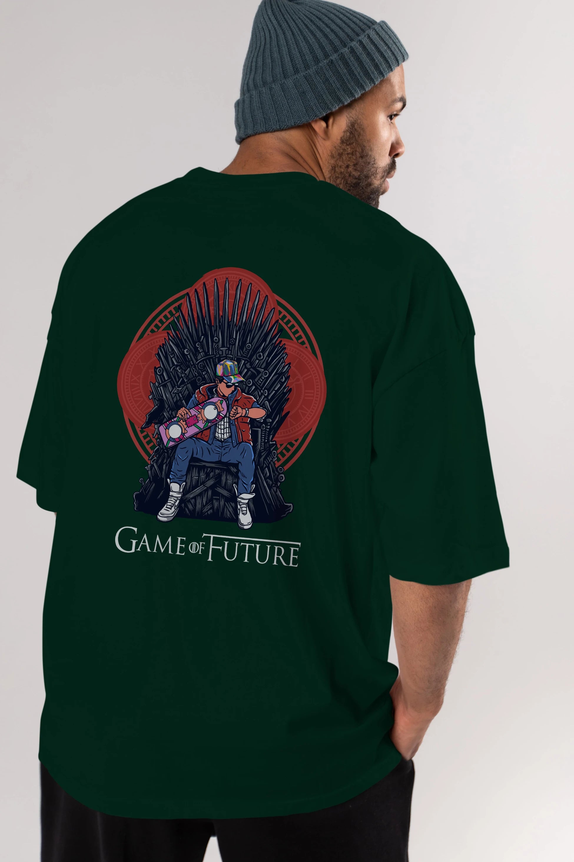 Game Of Future Arka Baskılı Oversize t-shirt Erkek Kadın Unisex %100 Pamuk