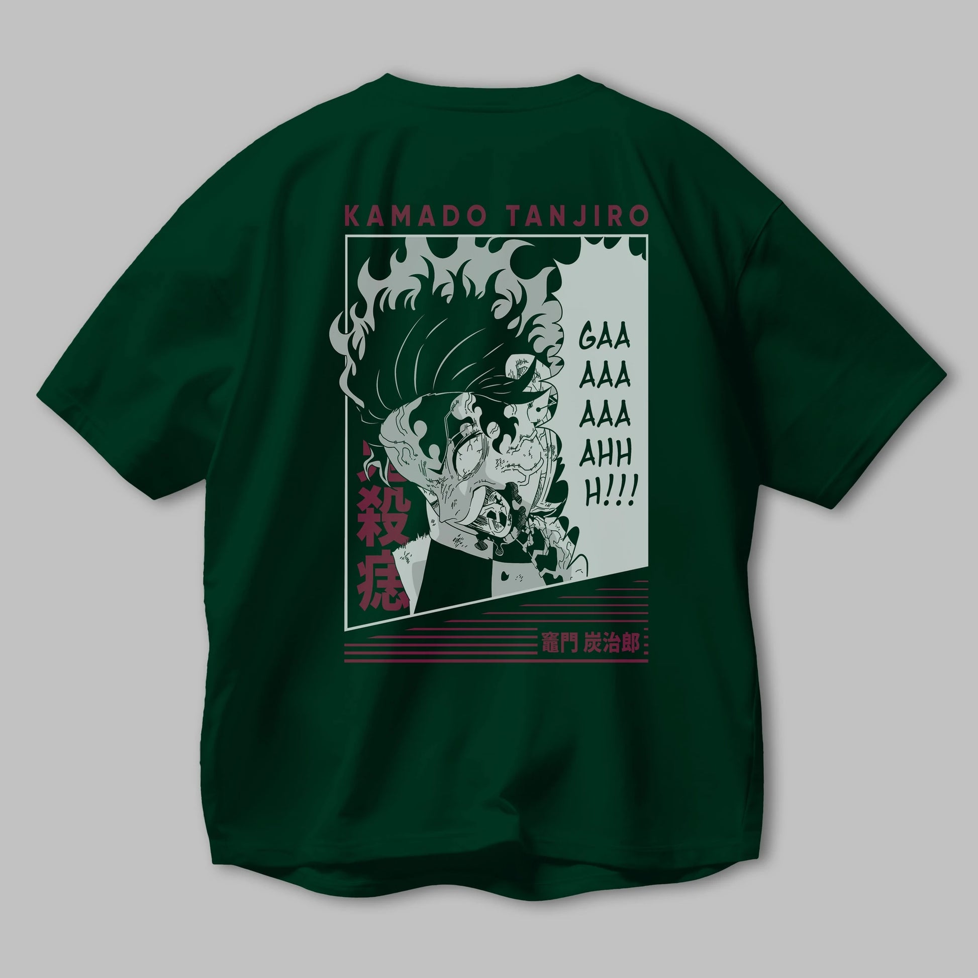 TANJIRO KAMADO 3 Anime Arka Baskılı Oversize t-shirt Erkek Kadın Unisex