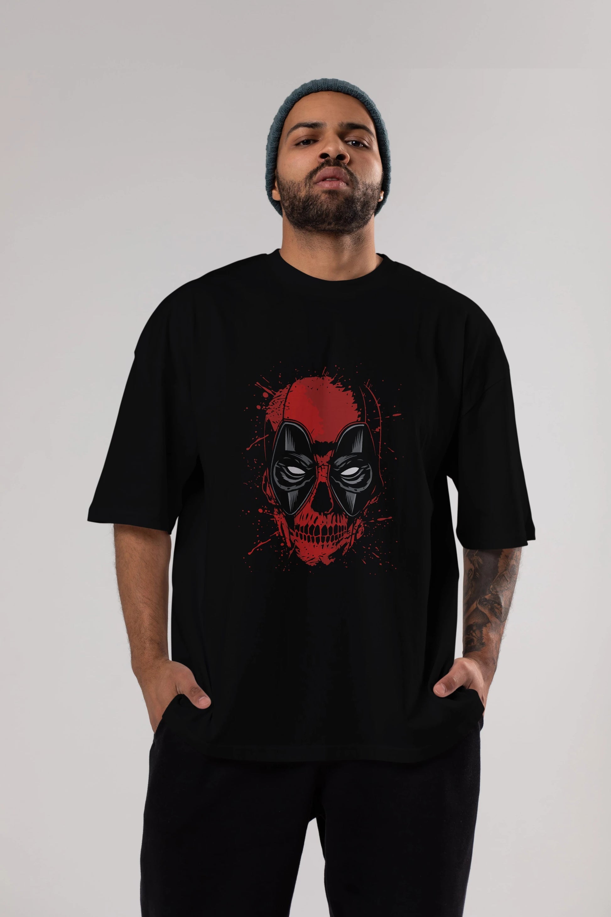 Deadpool (3) Ön Baskılı Oversize t-shirt Erkek Kadın Unisex %100 Pamuk Bisiklet Yaka tişort