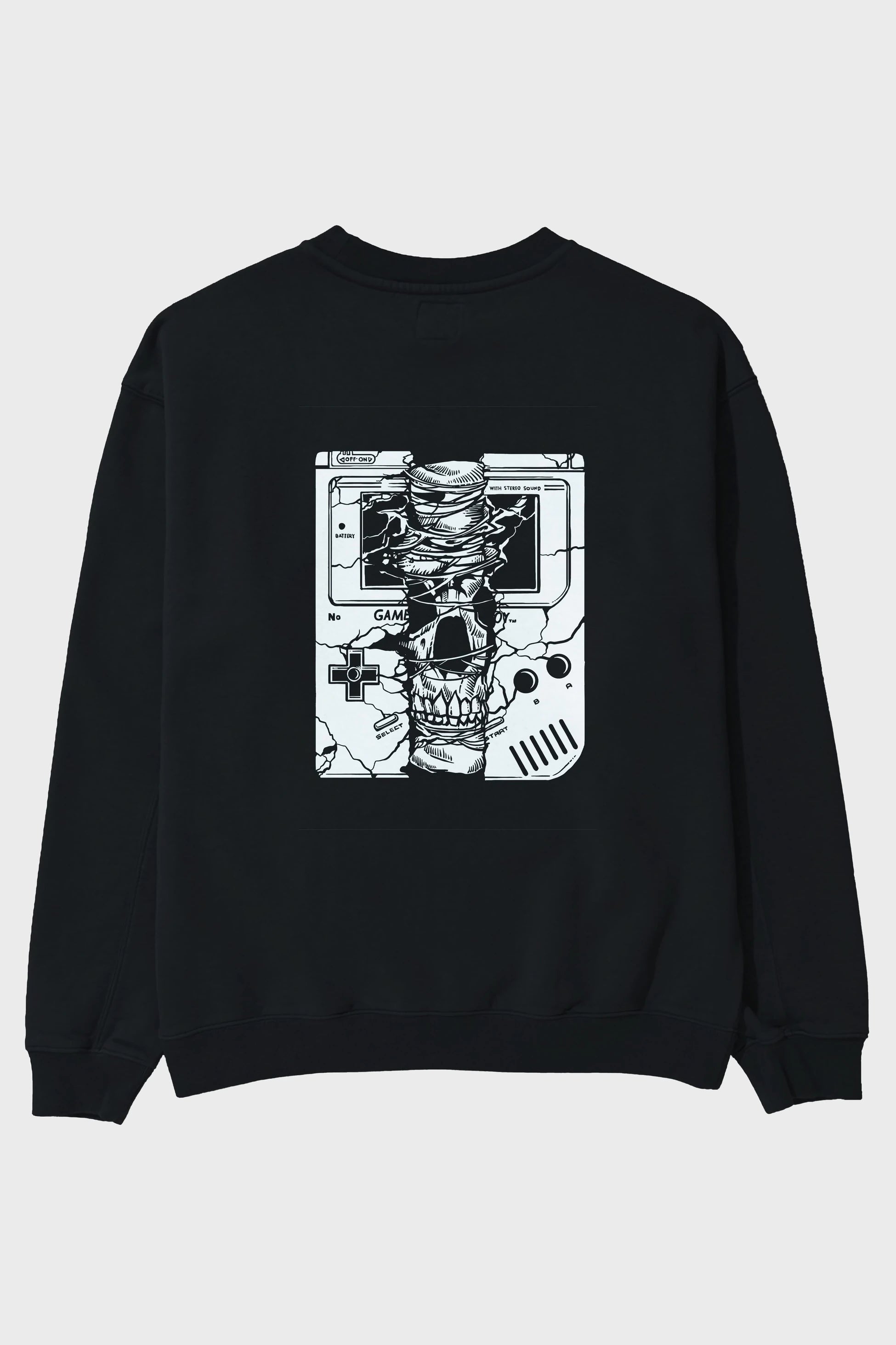 Gameboy Skull Arka Baskılı Oversize Sweatshirt Erkek Kadın Unisex